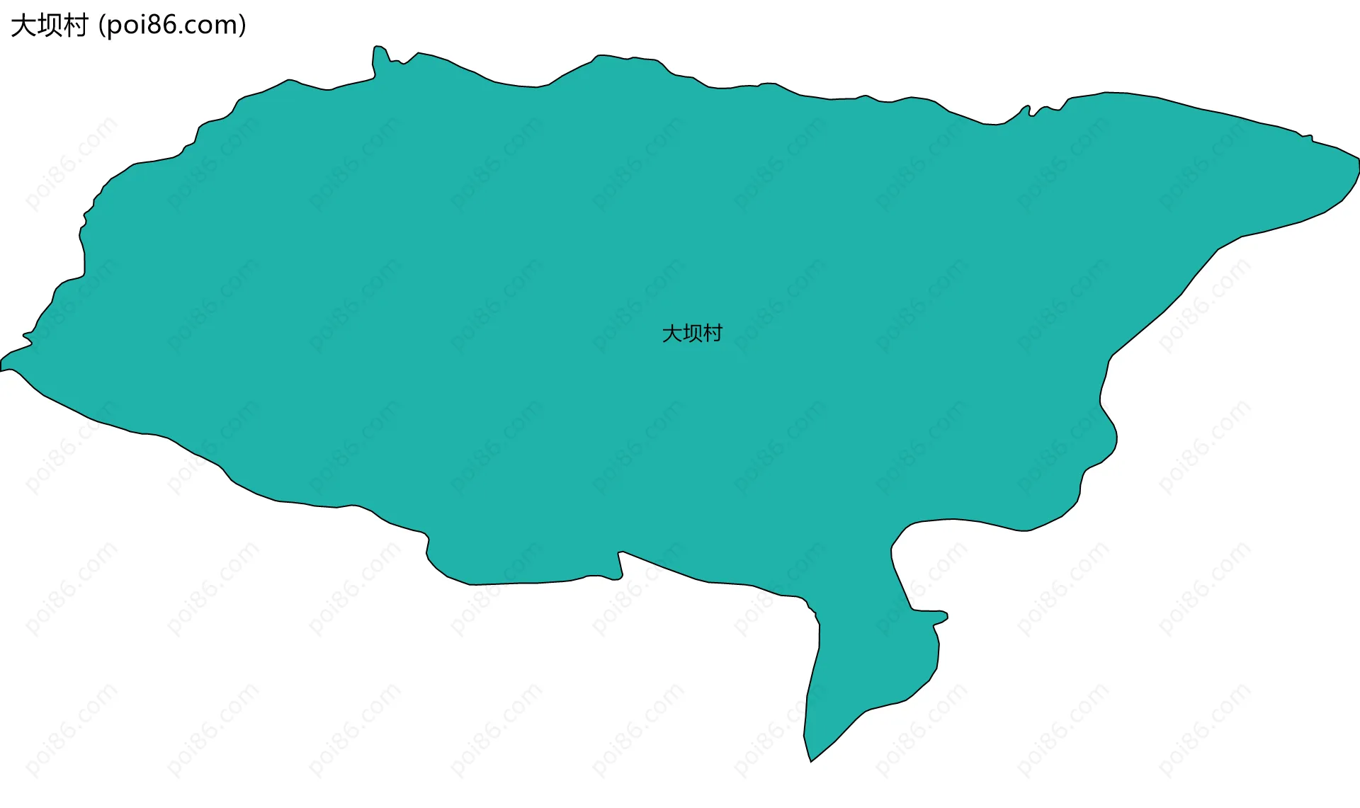 大坝村边界地图