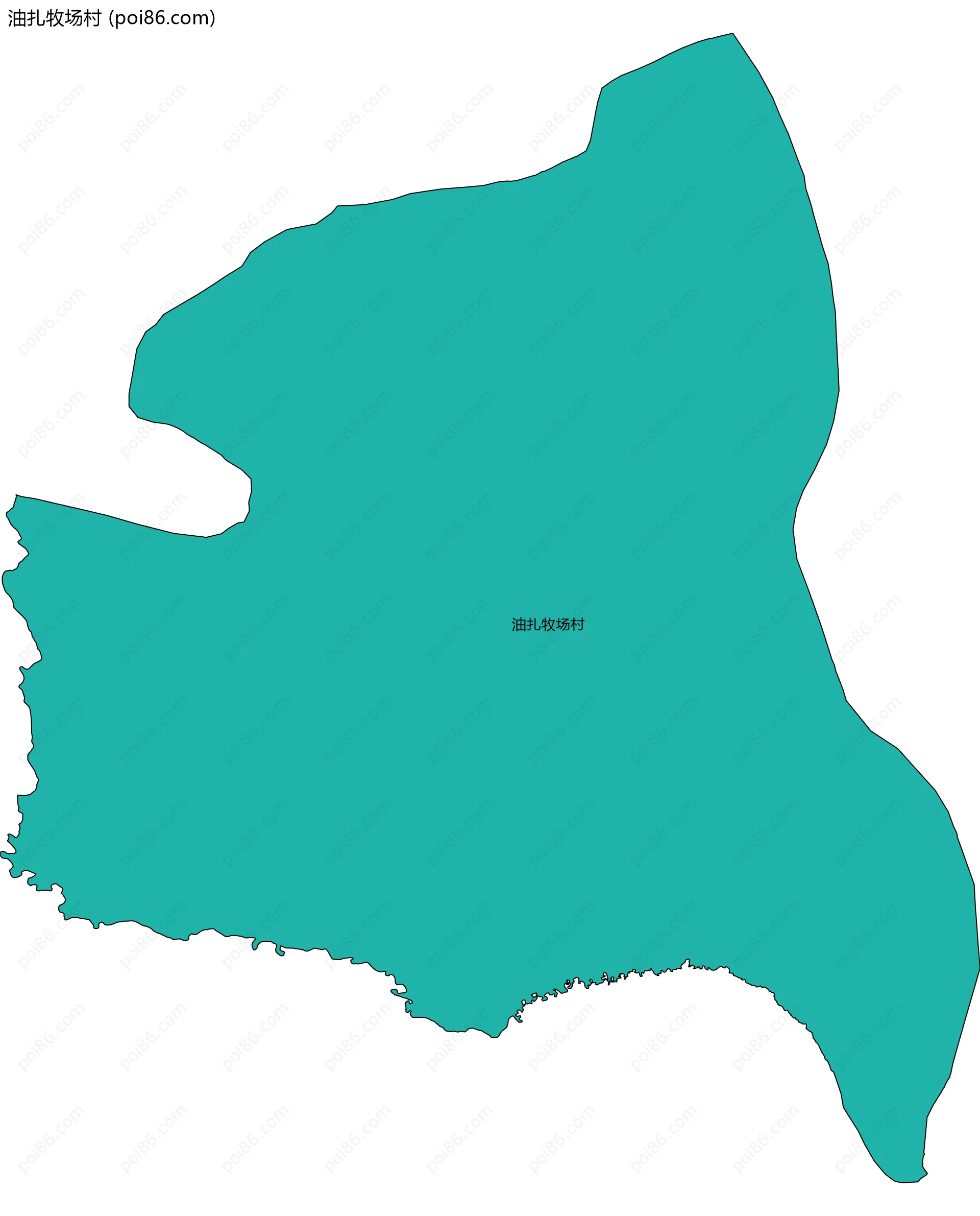 油扎牧场村边界地图