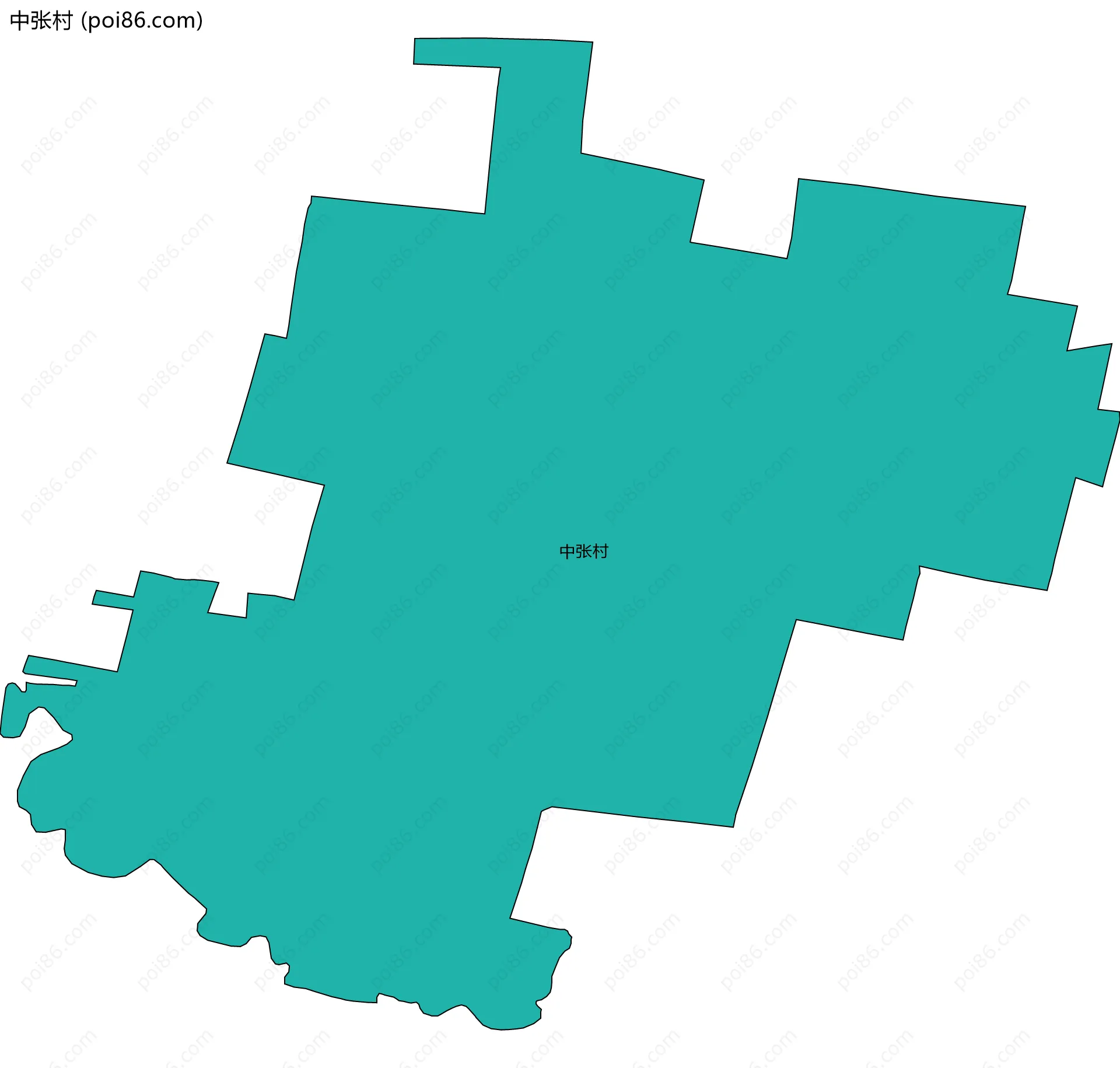 中张村边界地图