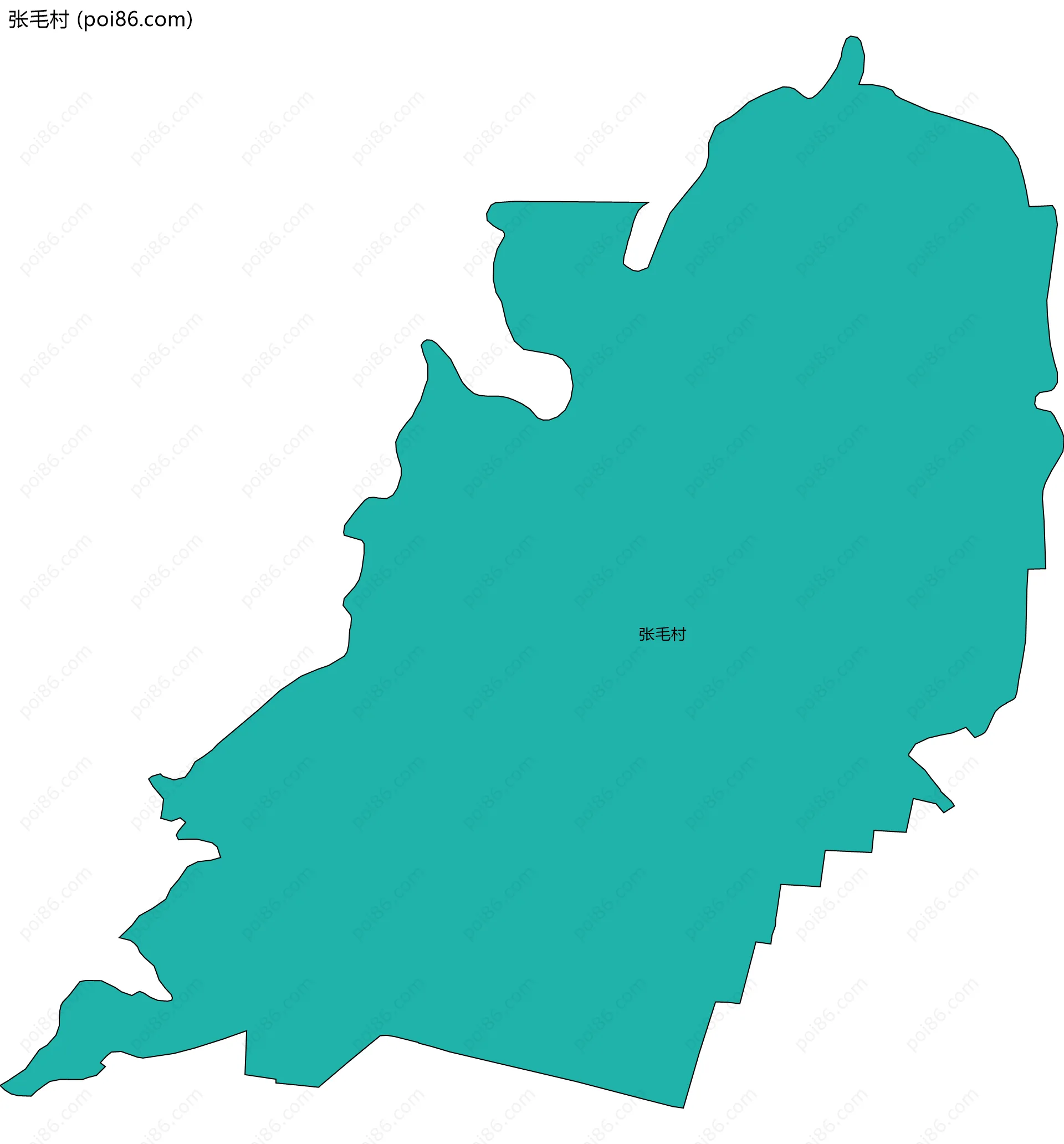 张毛村边界地图