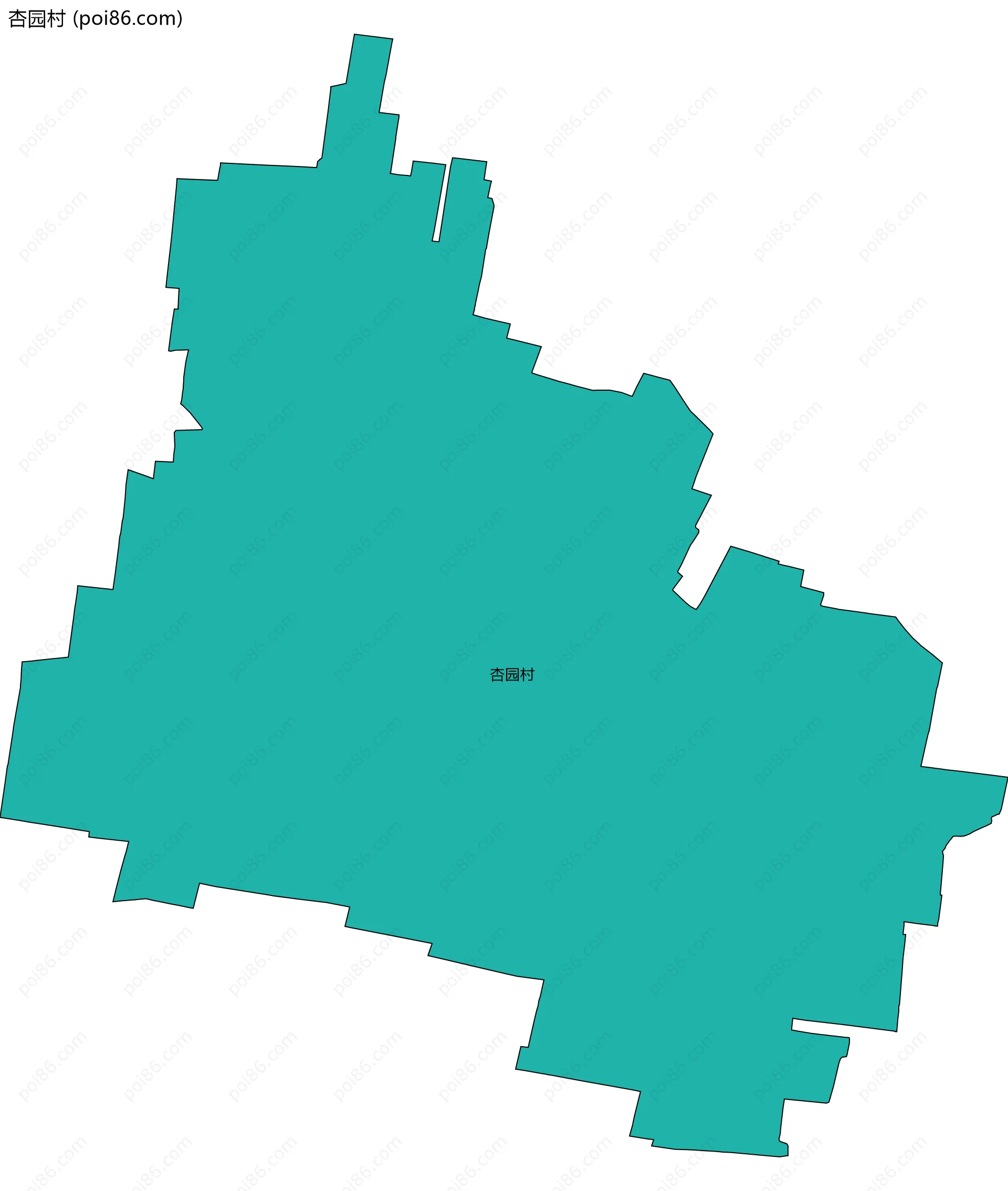 杏园村边界地图