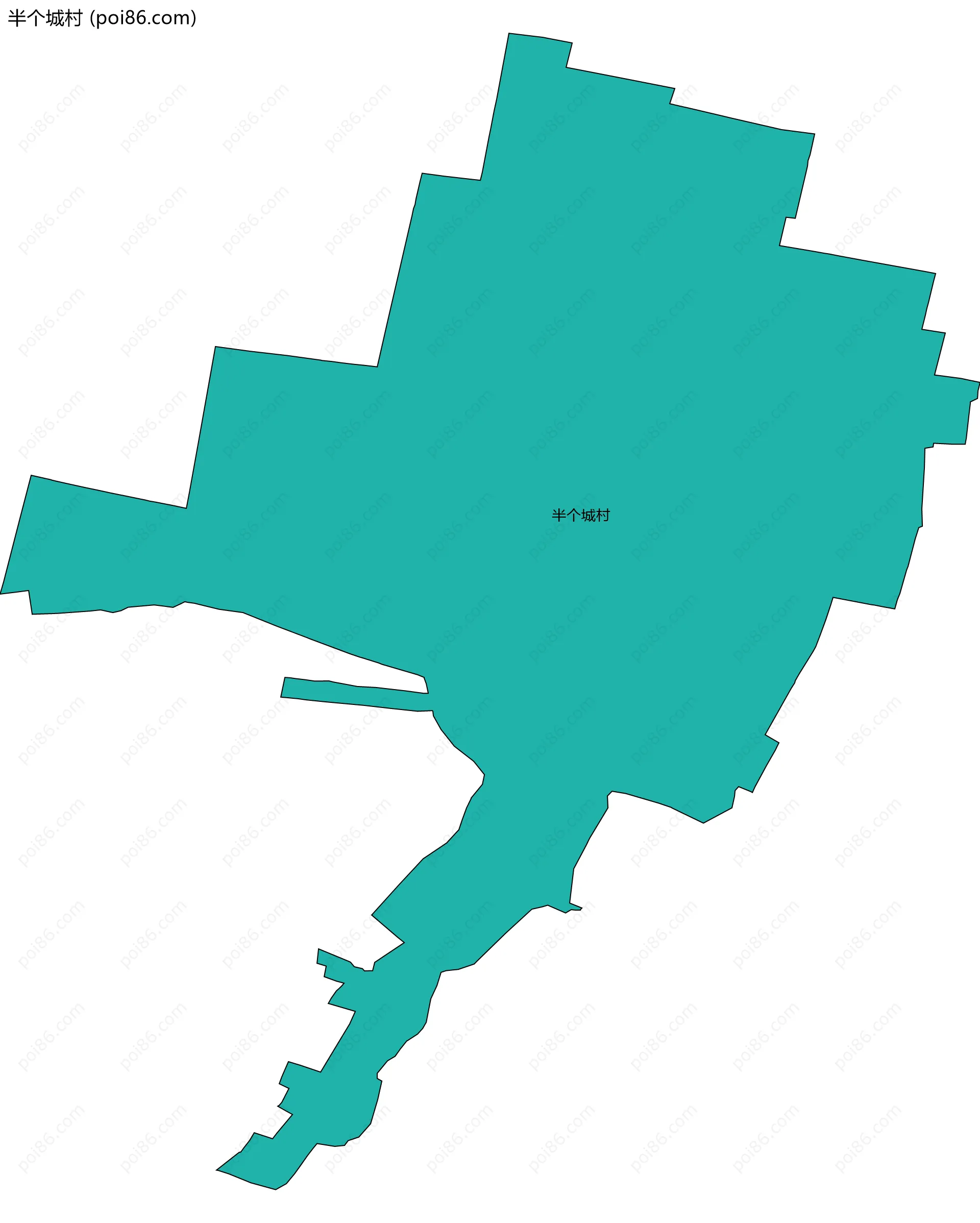半个城村边界地图