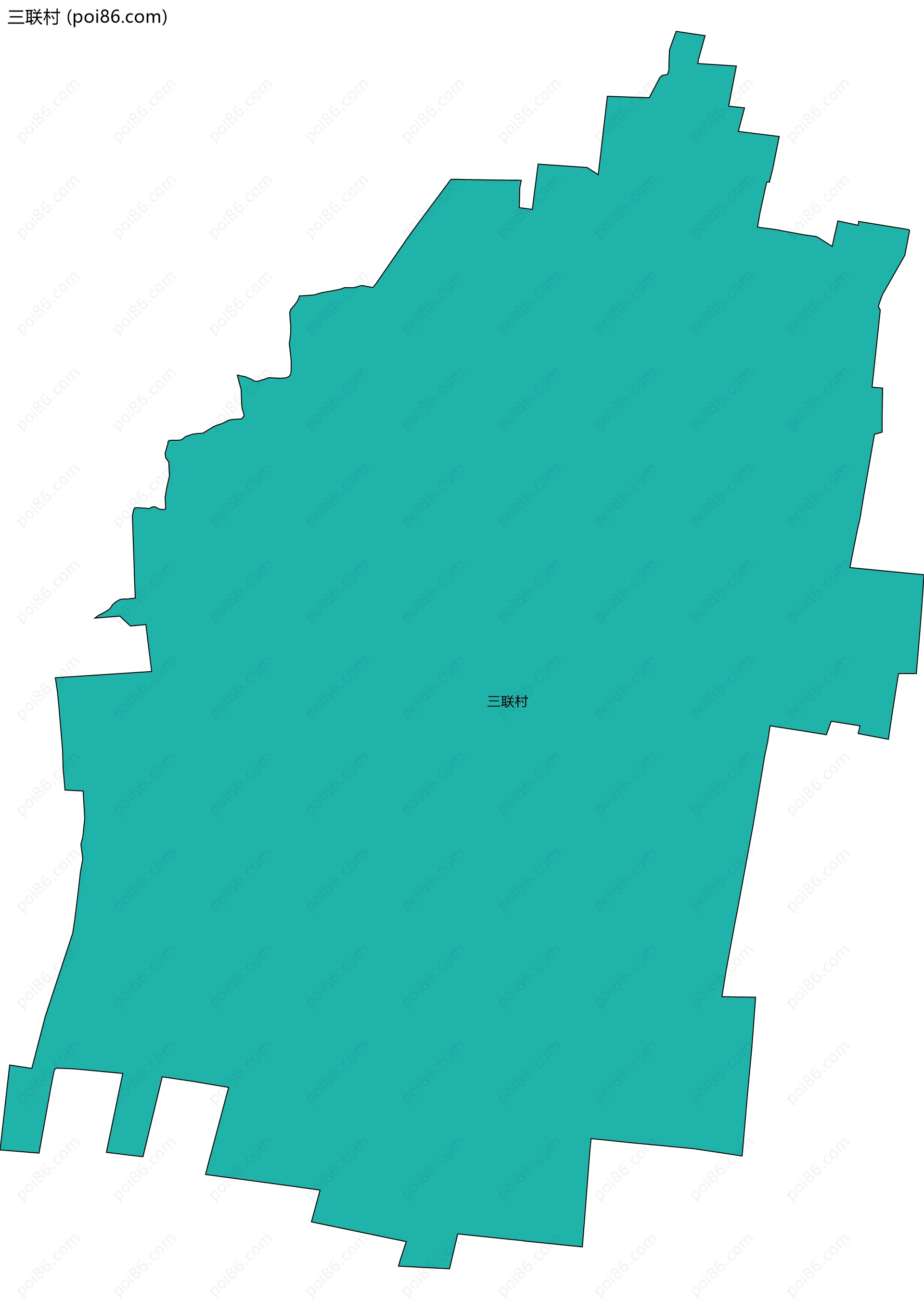 三联村边界地图