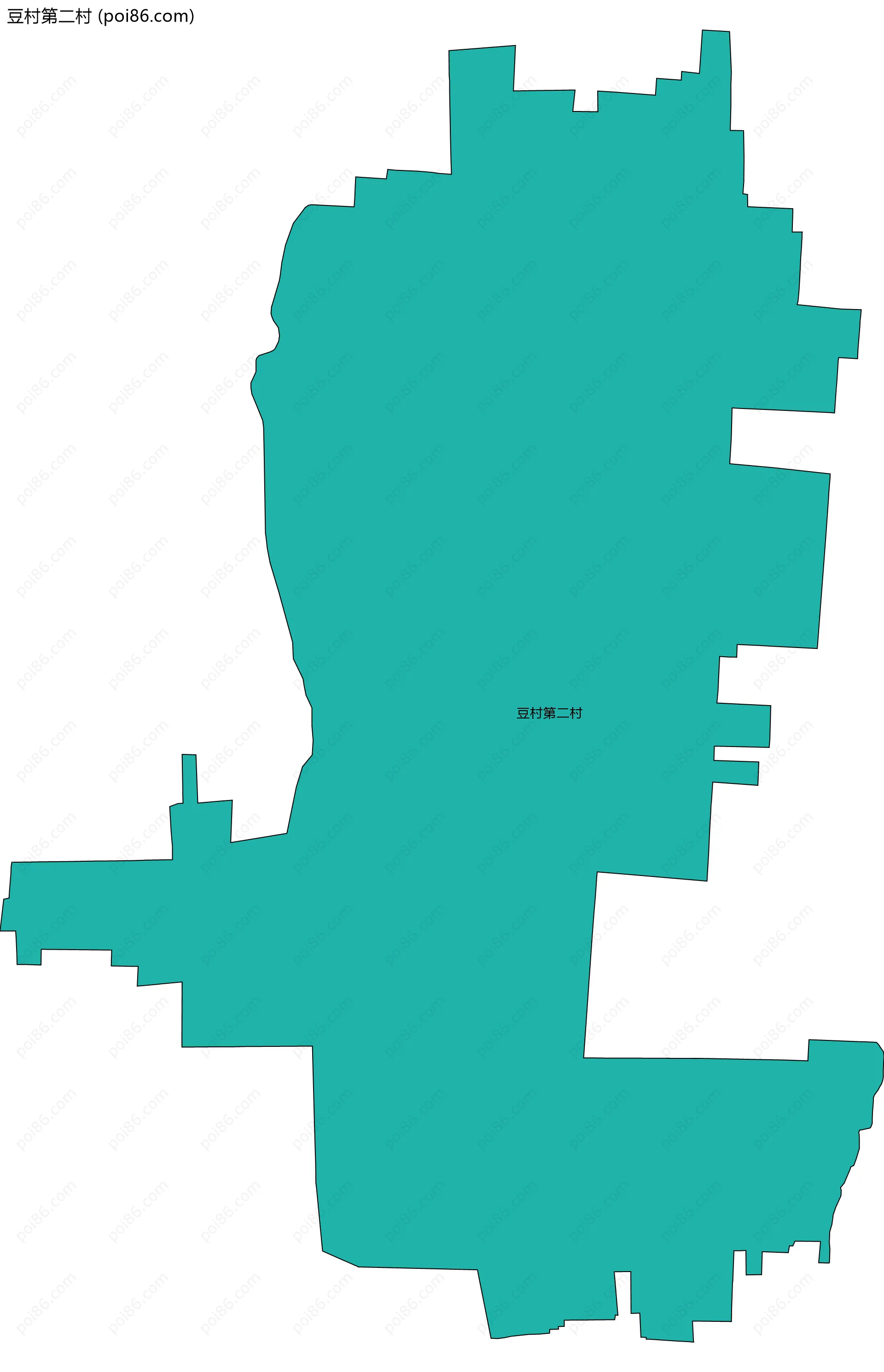 豆村第二村边界地图