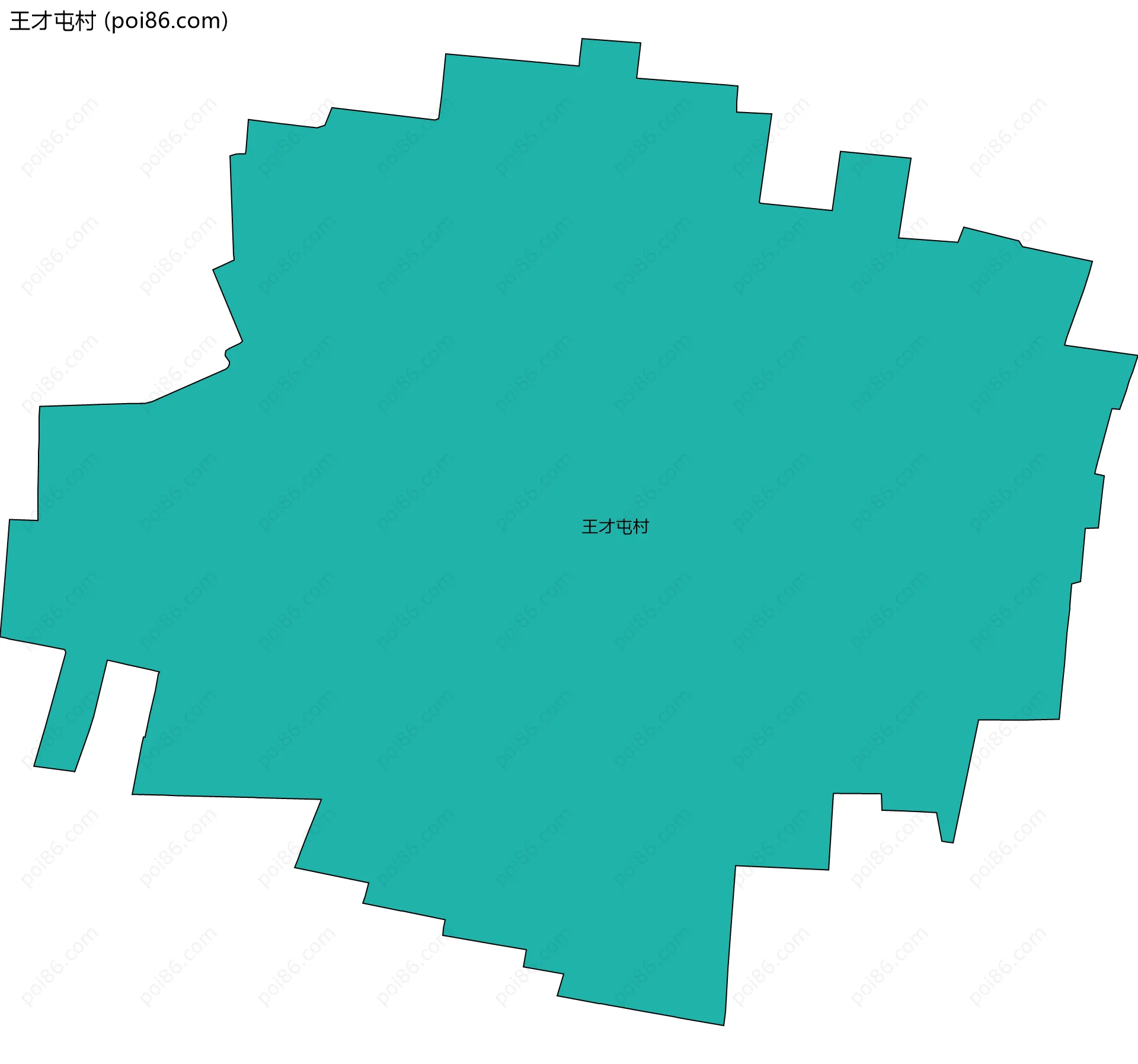 王才屯村边界地图