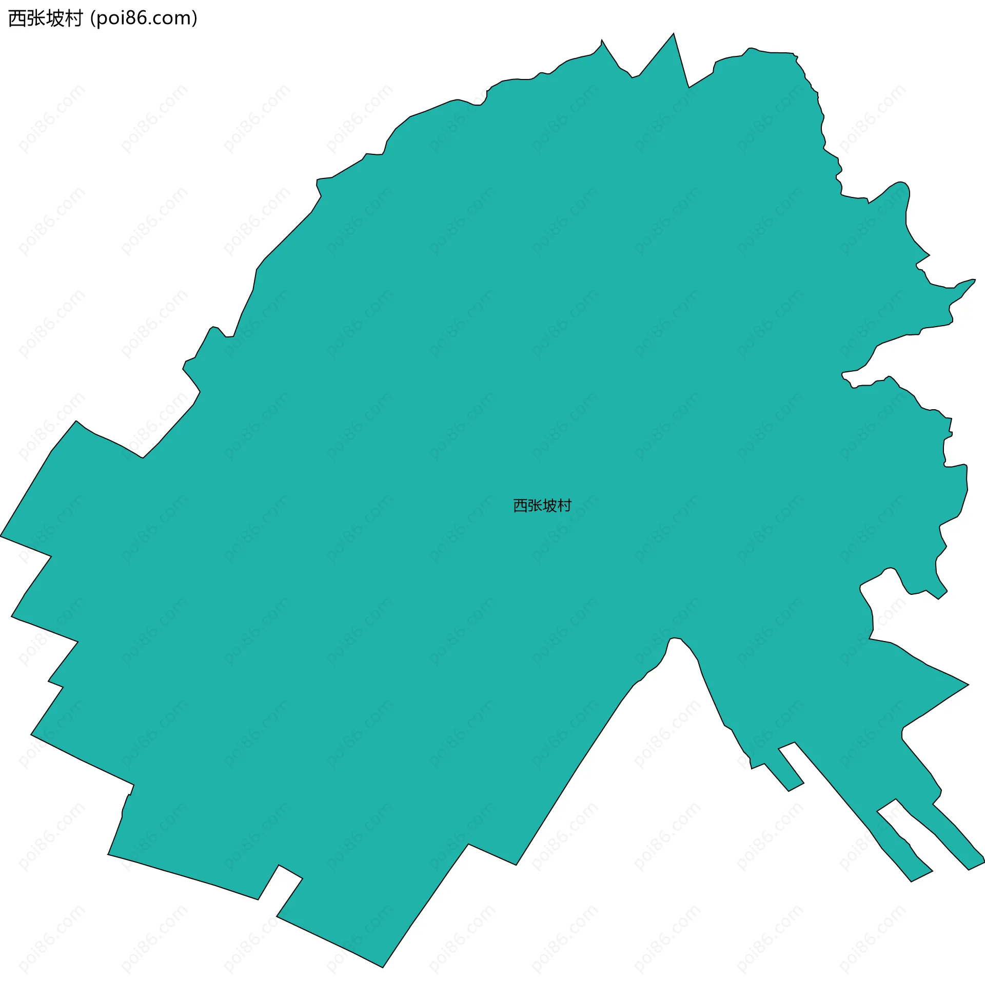 西张坡村边界地图