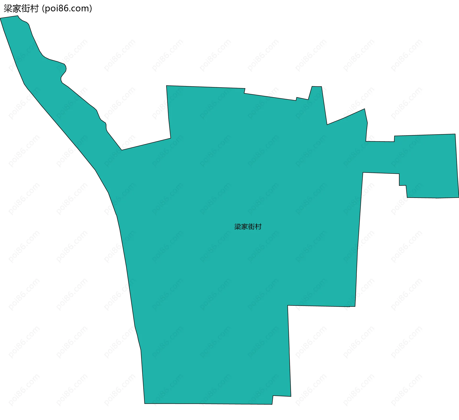 梁家街村边界地图
