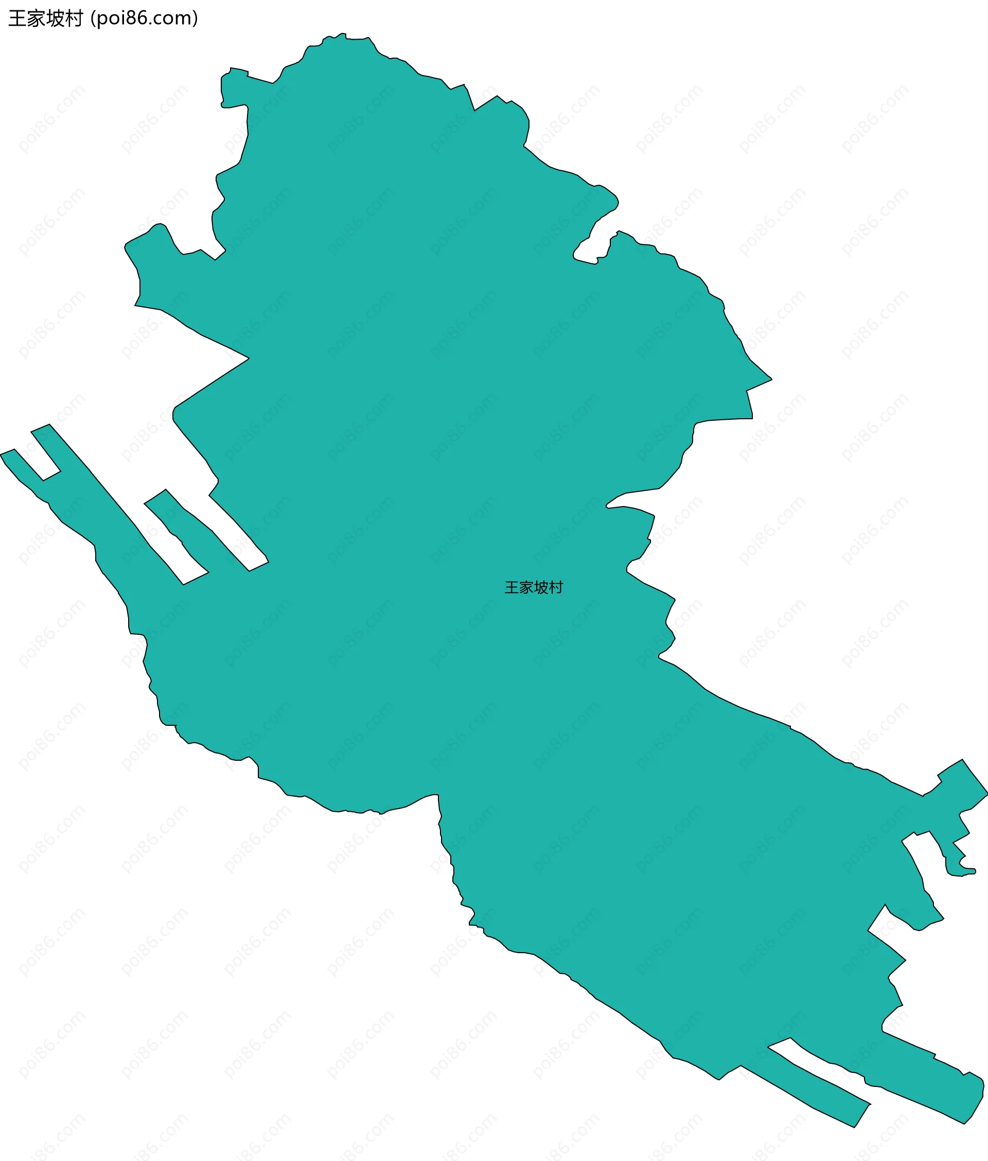 王家坡村边界地图