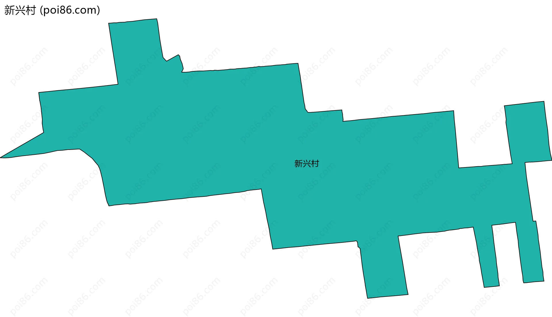 新兴村边界地图