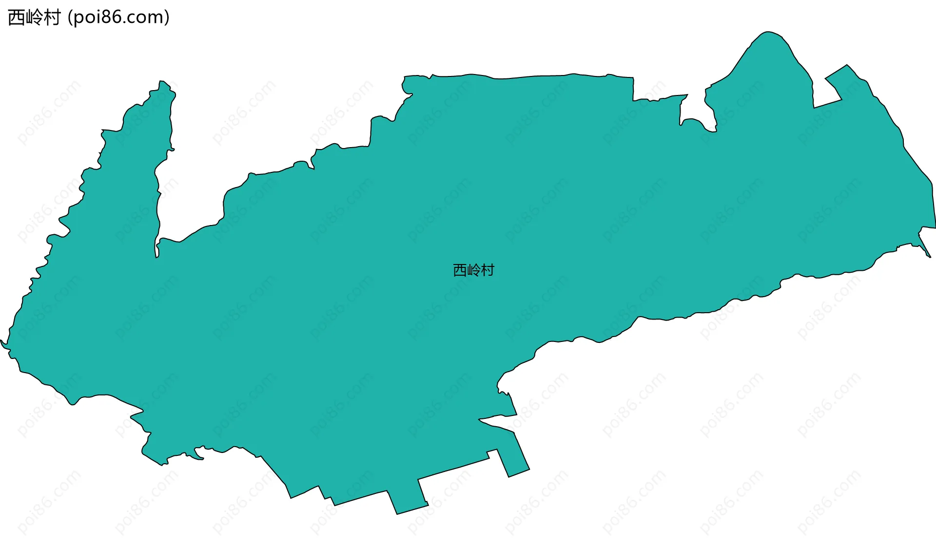 西岭村边界地图