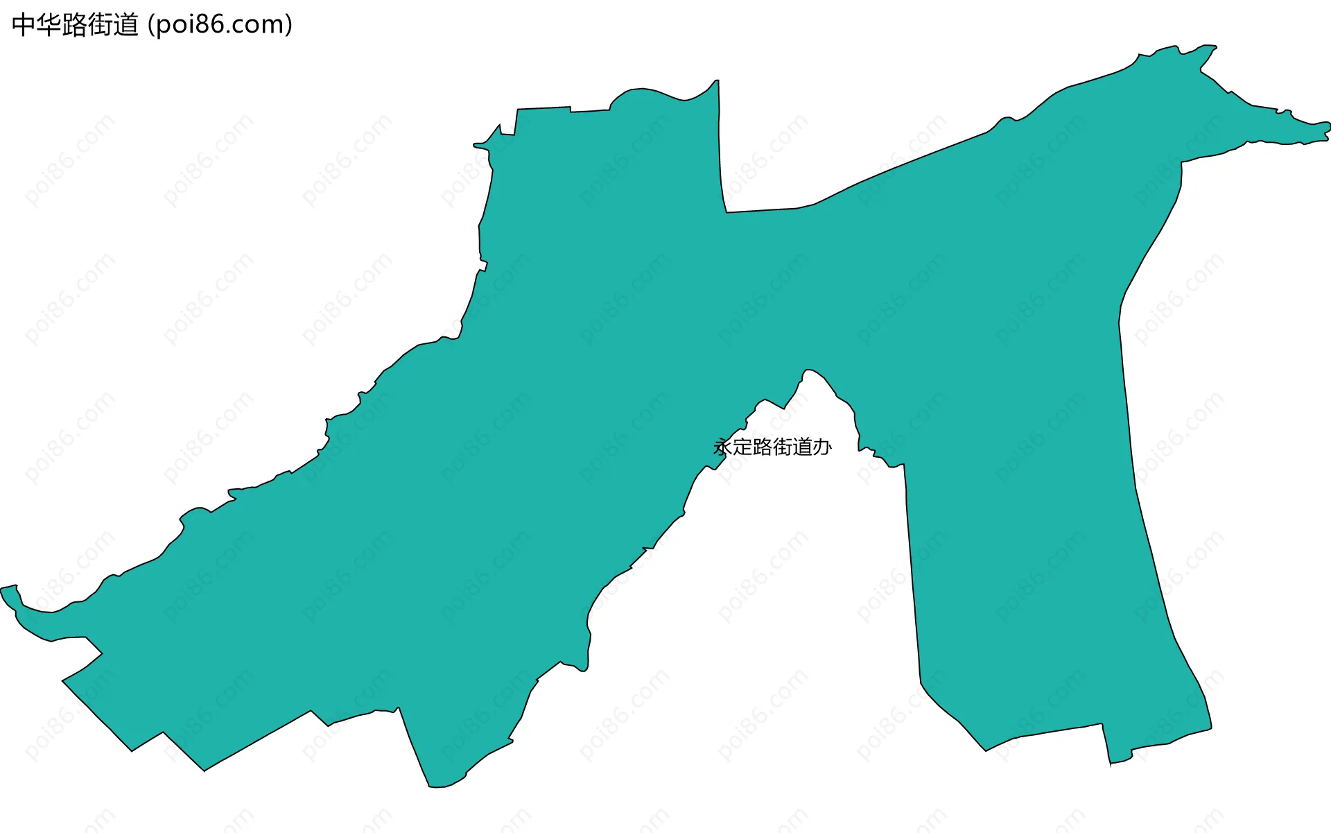 中华路街道边界地图(五级行政区划)