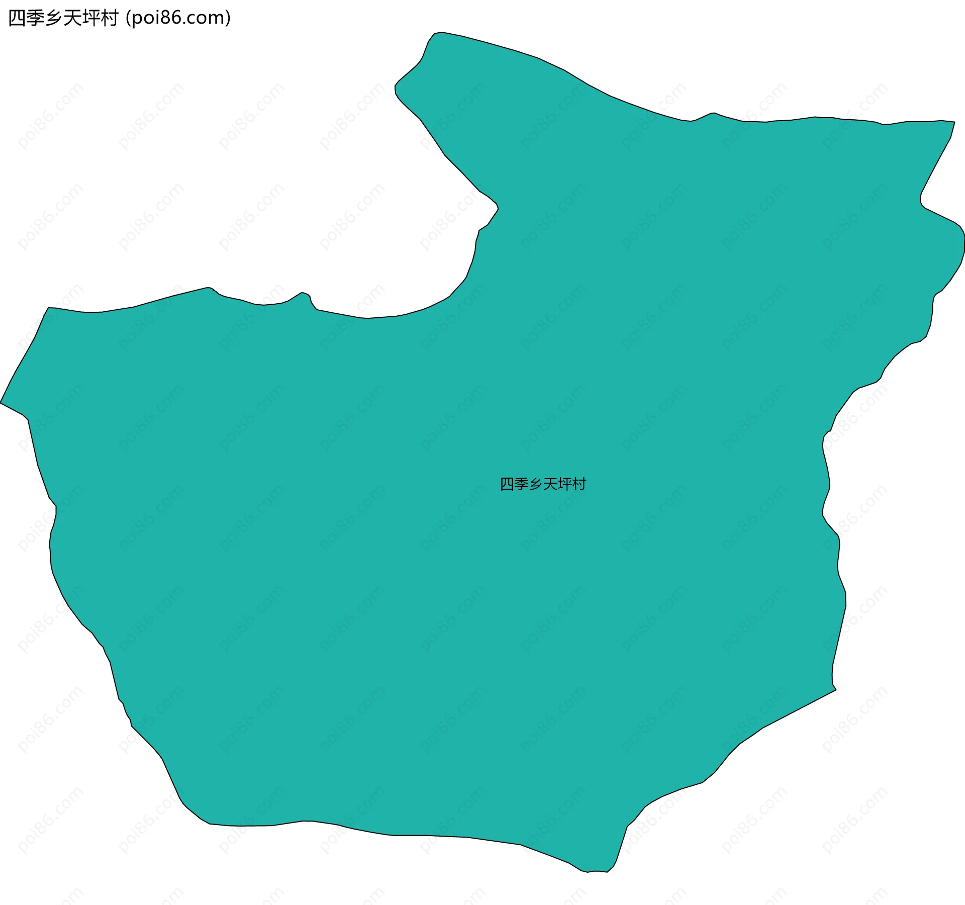 四季乡天坪村边界地图