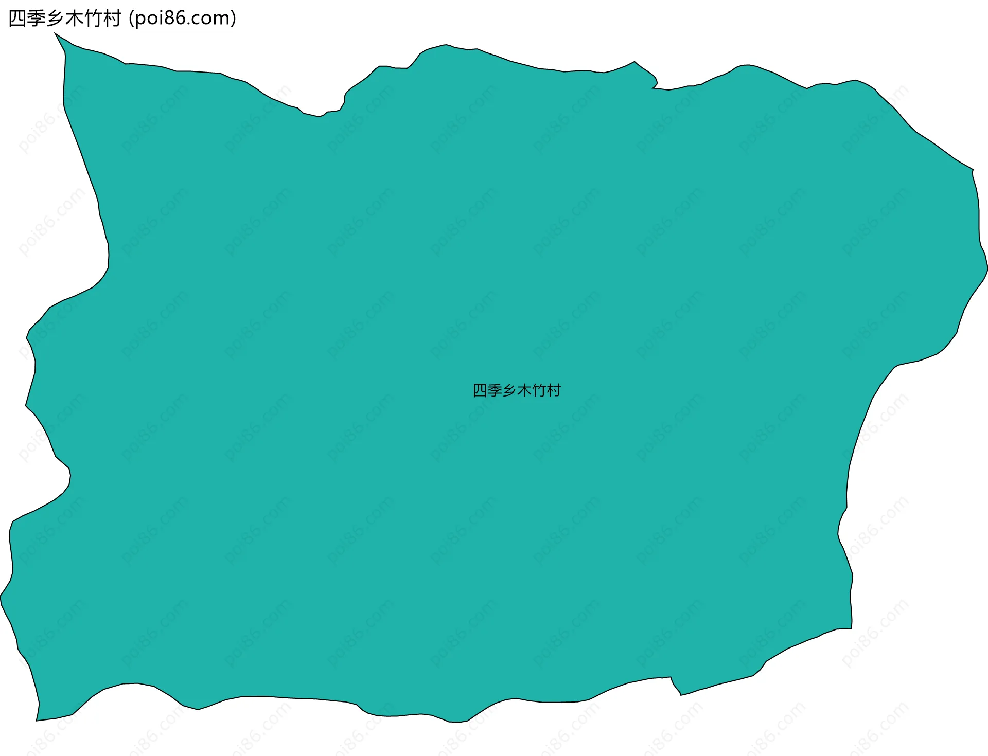 四季乡木竹村边界地图