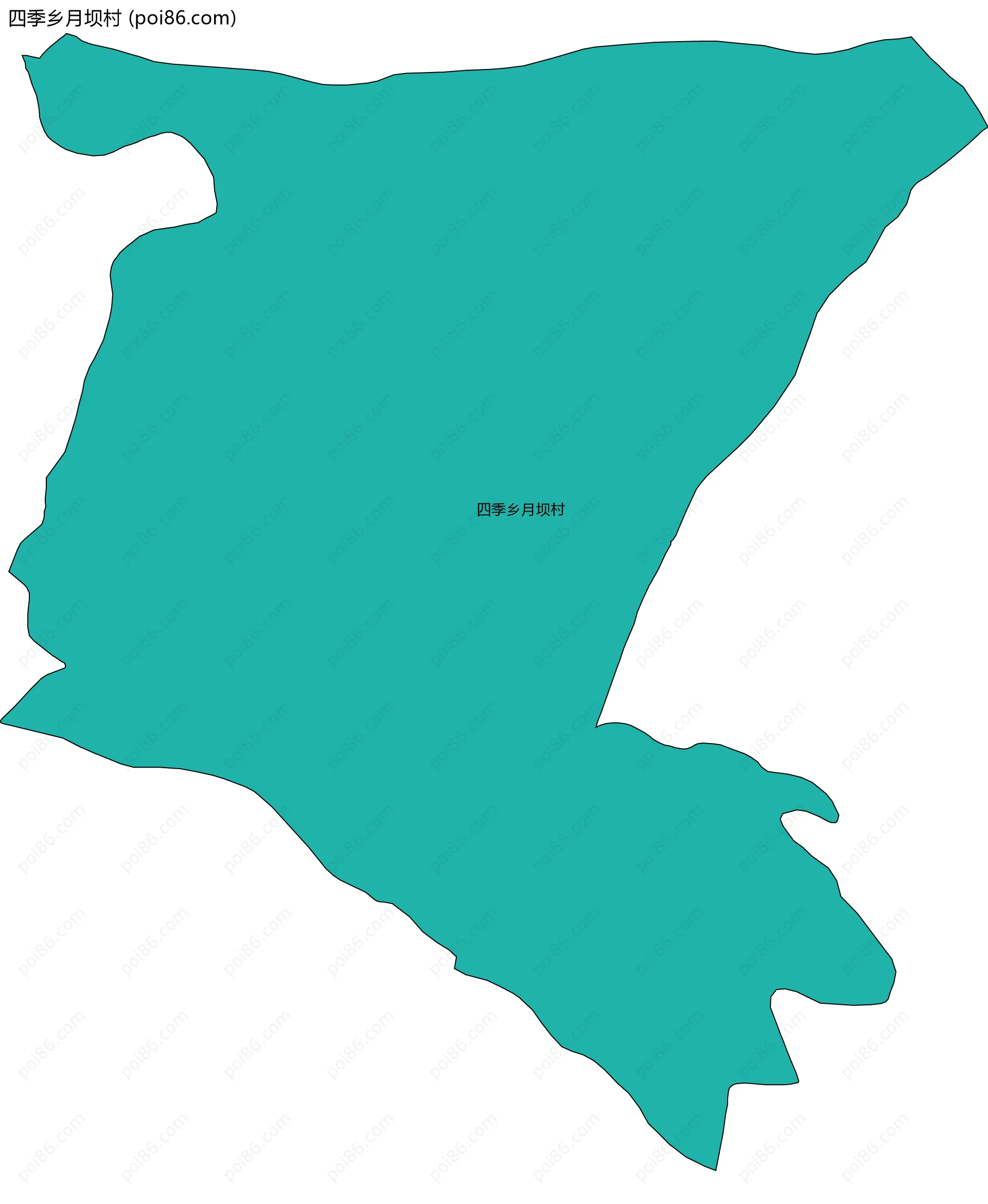 四季乡月坝村边界地图