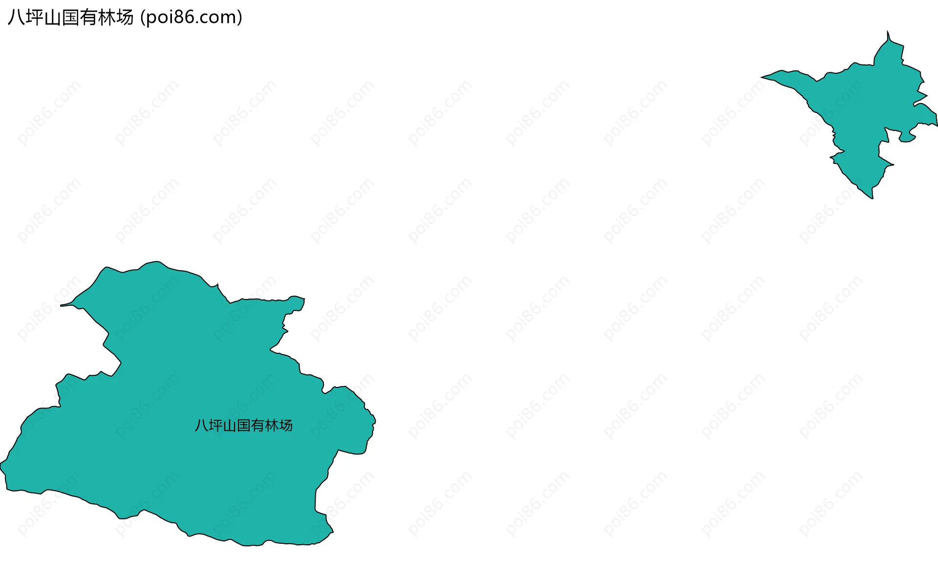 八坪山国有林场边界地图(五级行政区划)