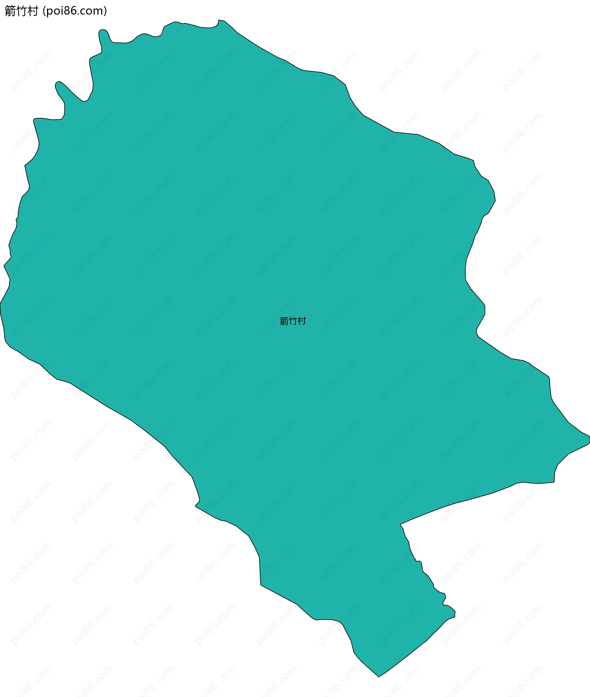 箭竹村边界地图