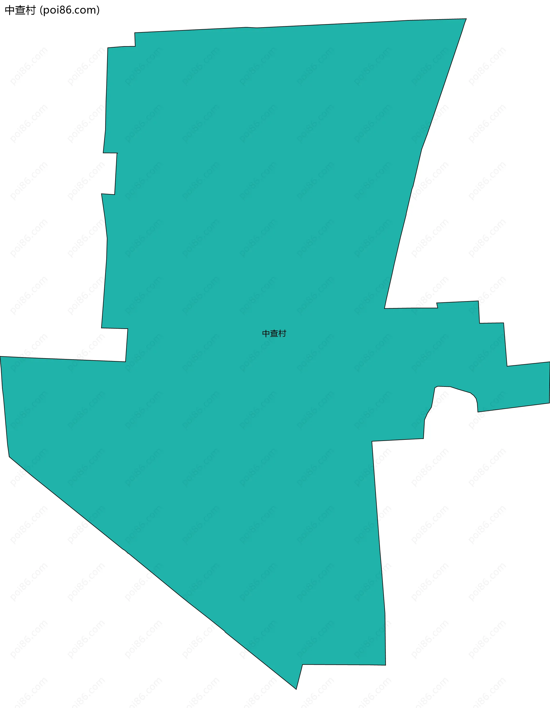 中查村边界地图