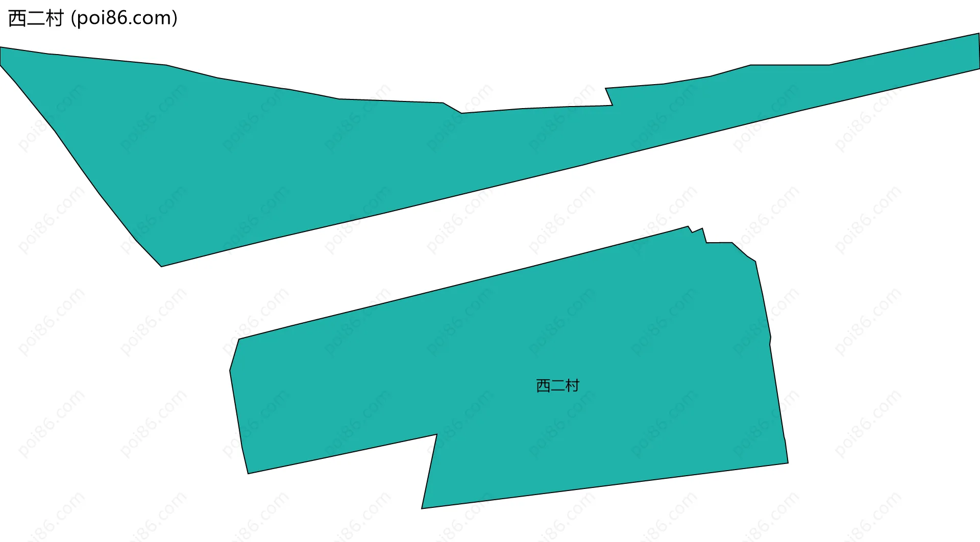 西二村边界地图