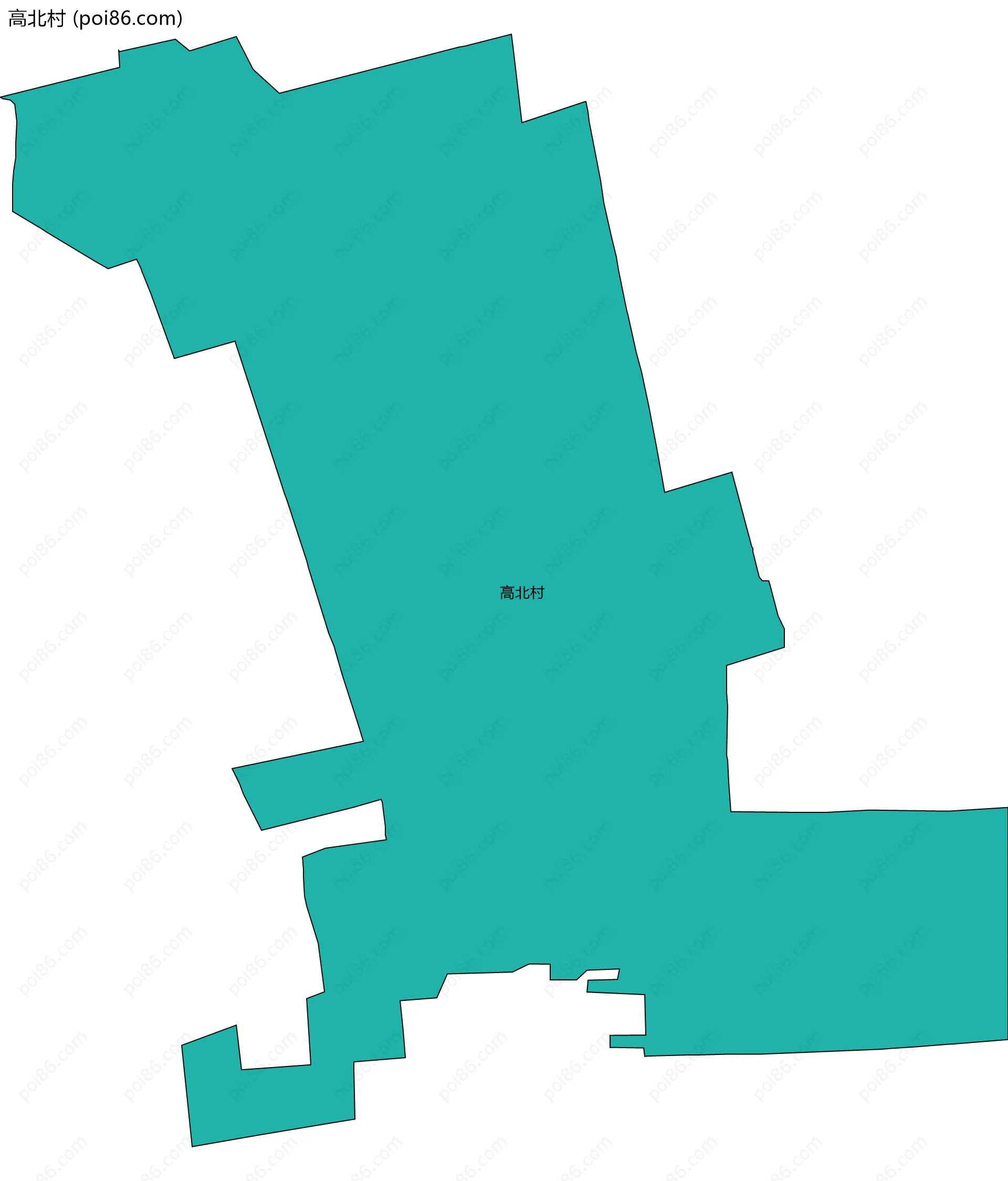 高北村边界地图