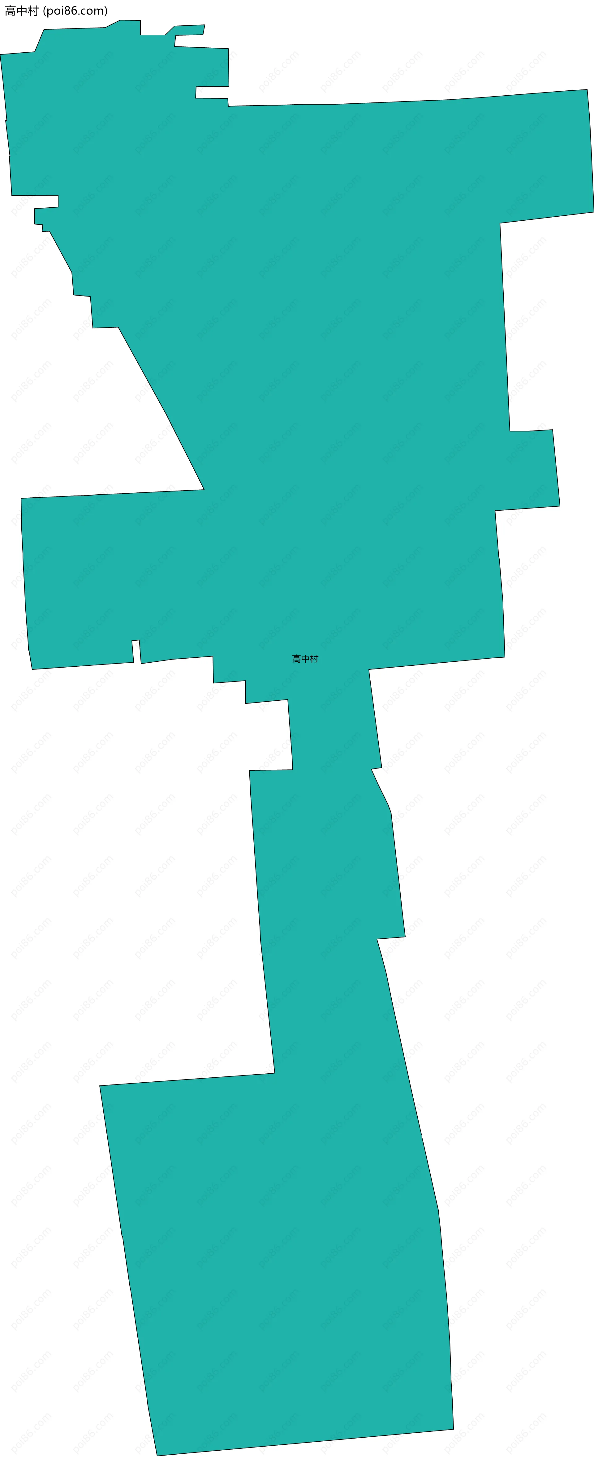 高中村边界地图