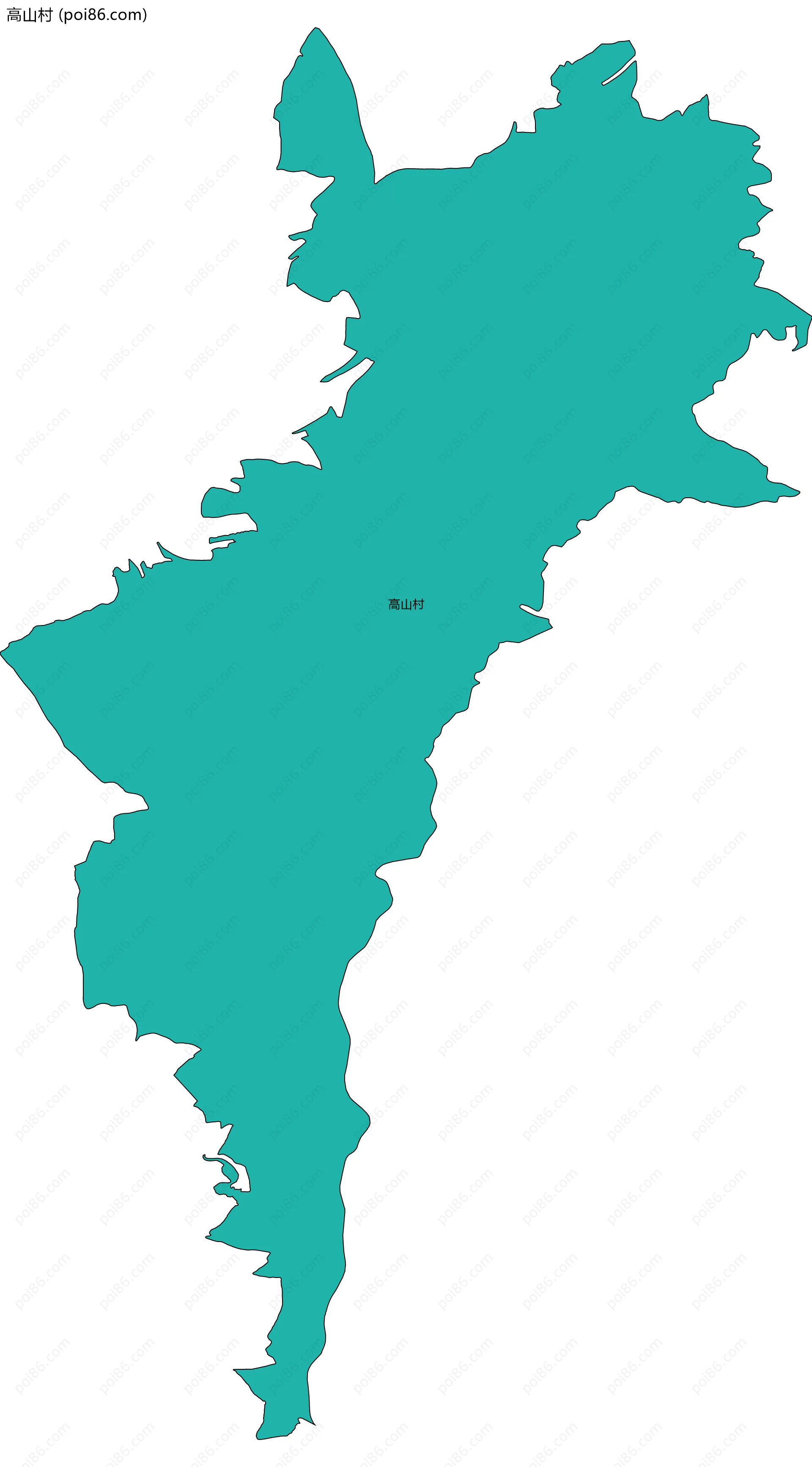 高山村边界地图