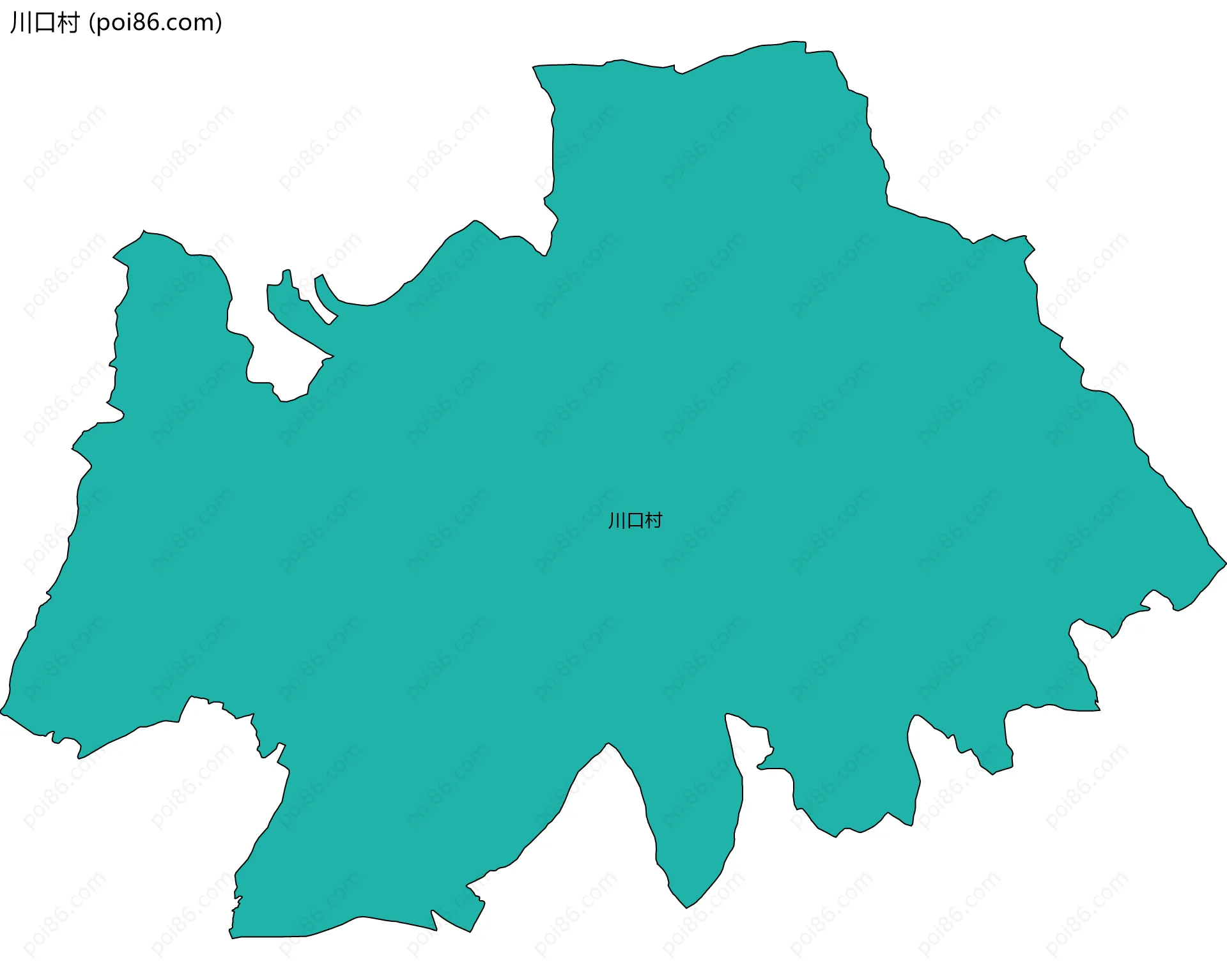 川口村边界地图