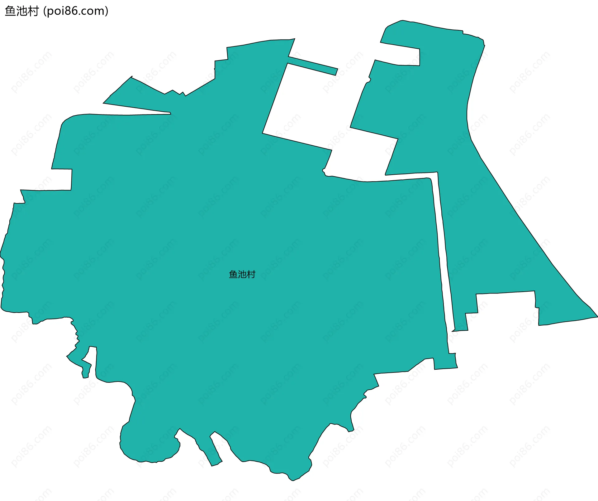 鱼池村边界地图