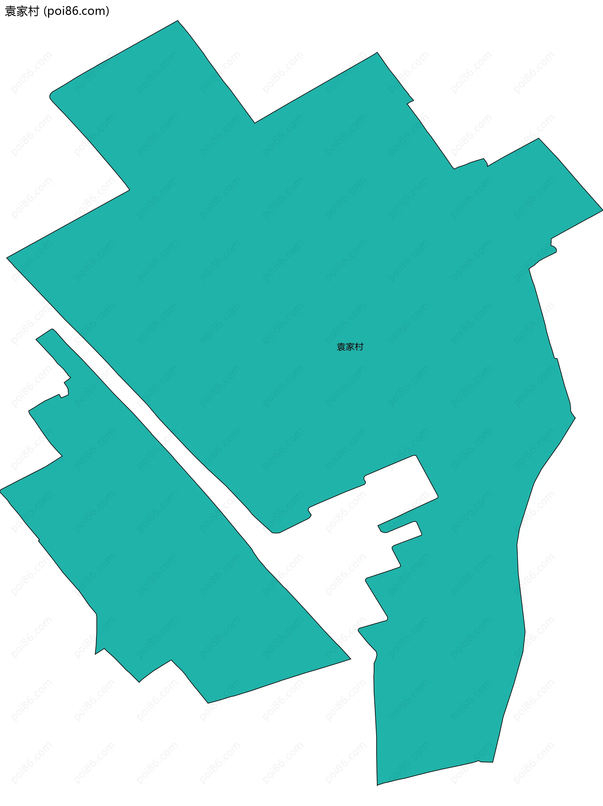 袁家村边界地图