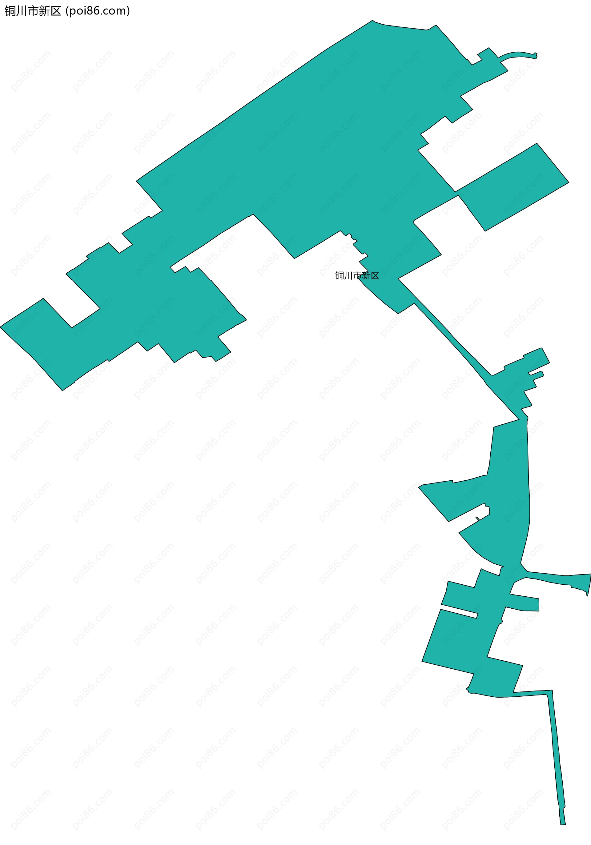 铜川市新区边界地图