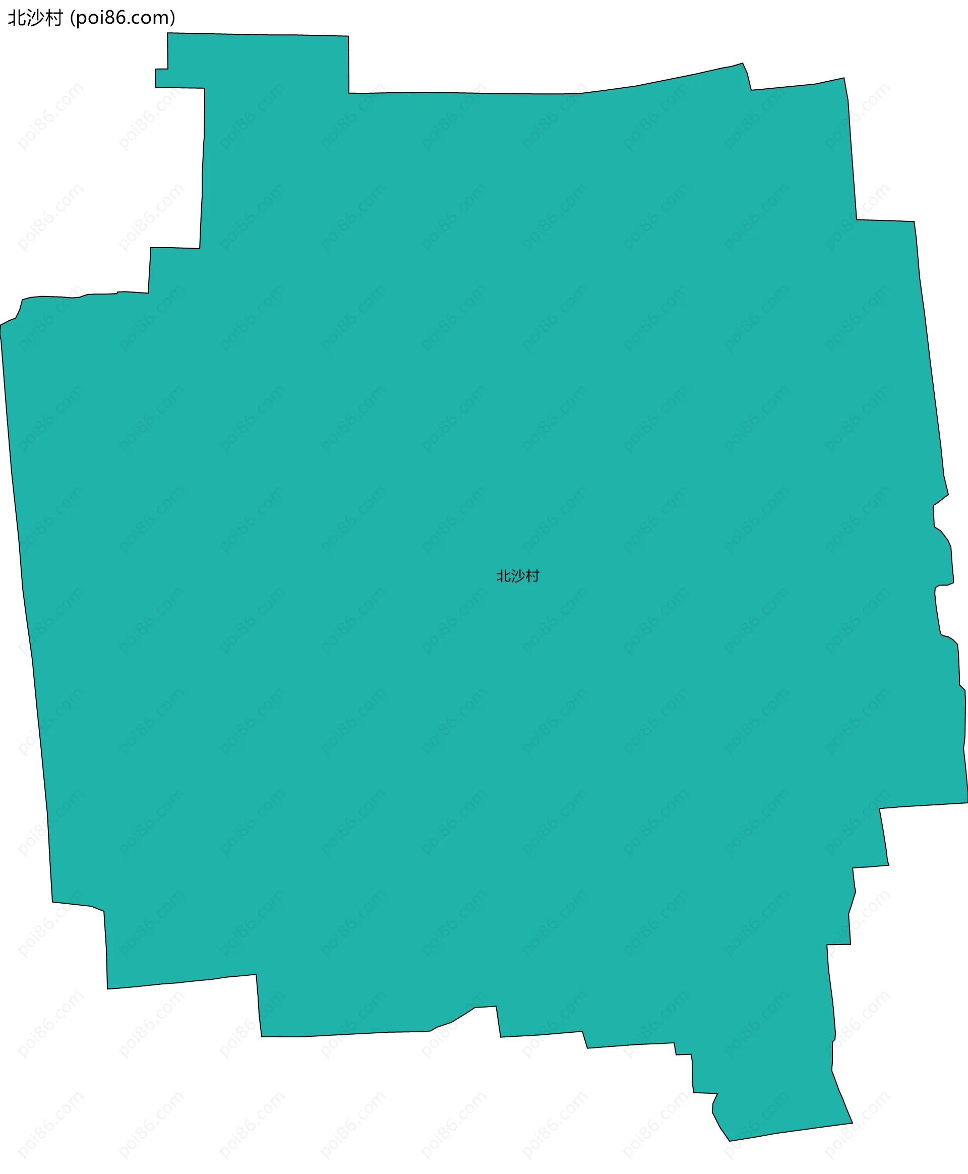北沙村边界地图