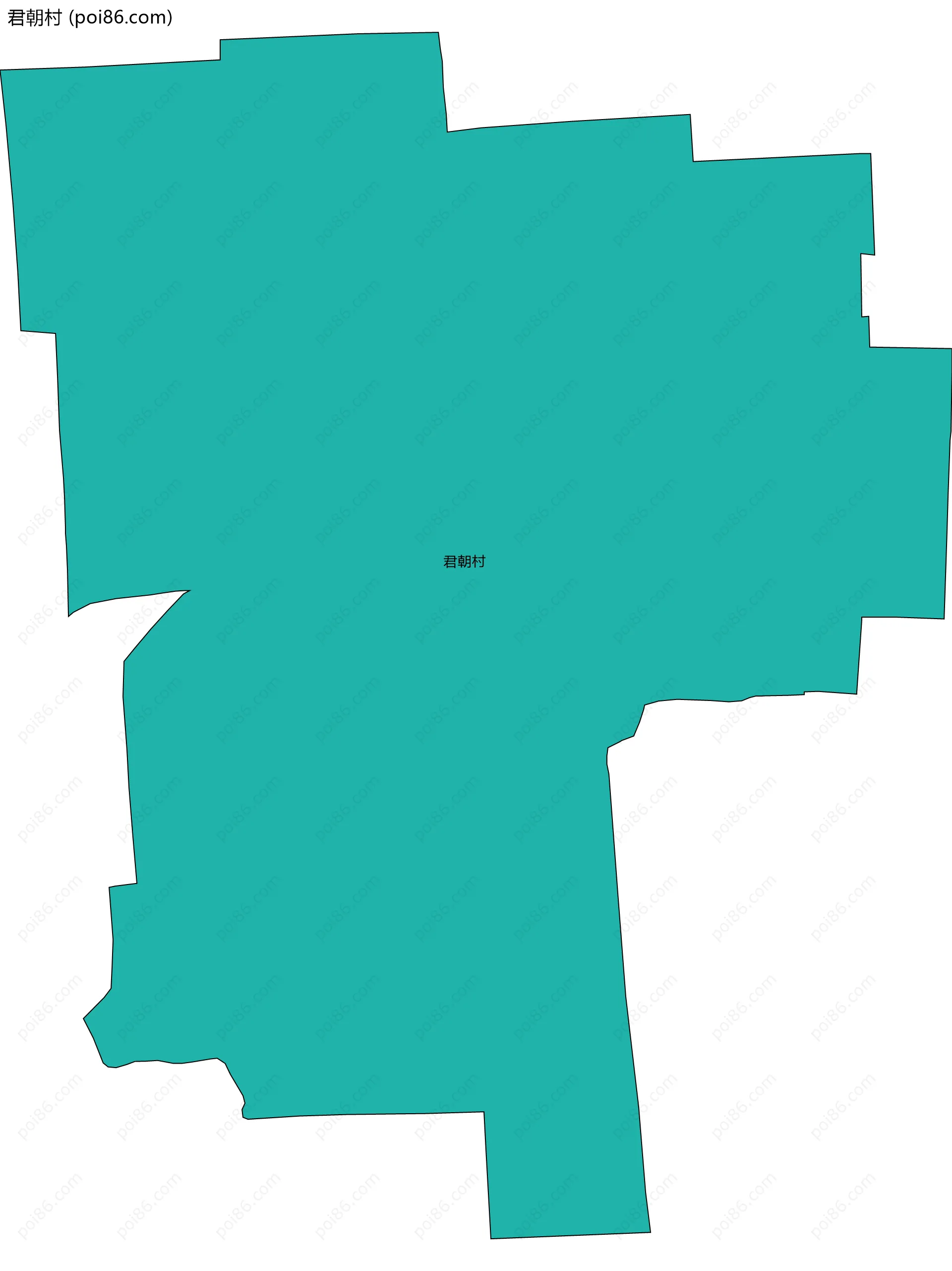 君朝村边界地图