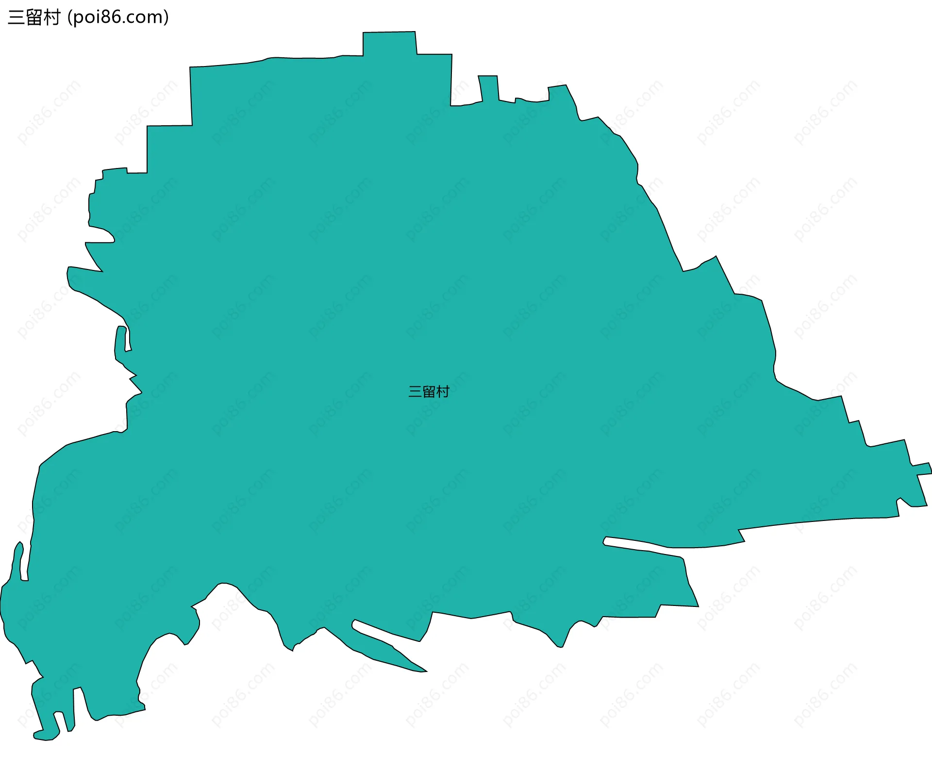 三留村边界地图