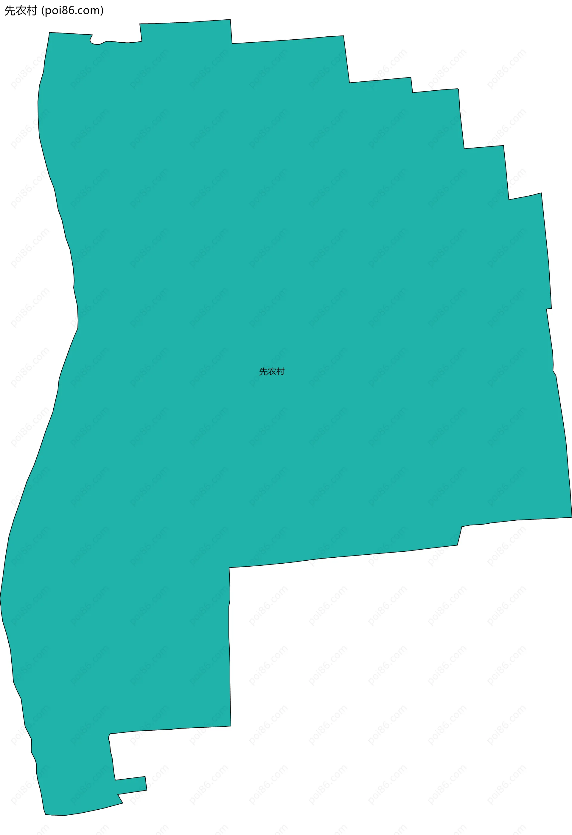 先农村边界地图