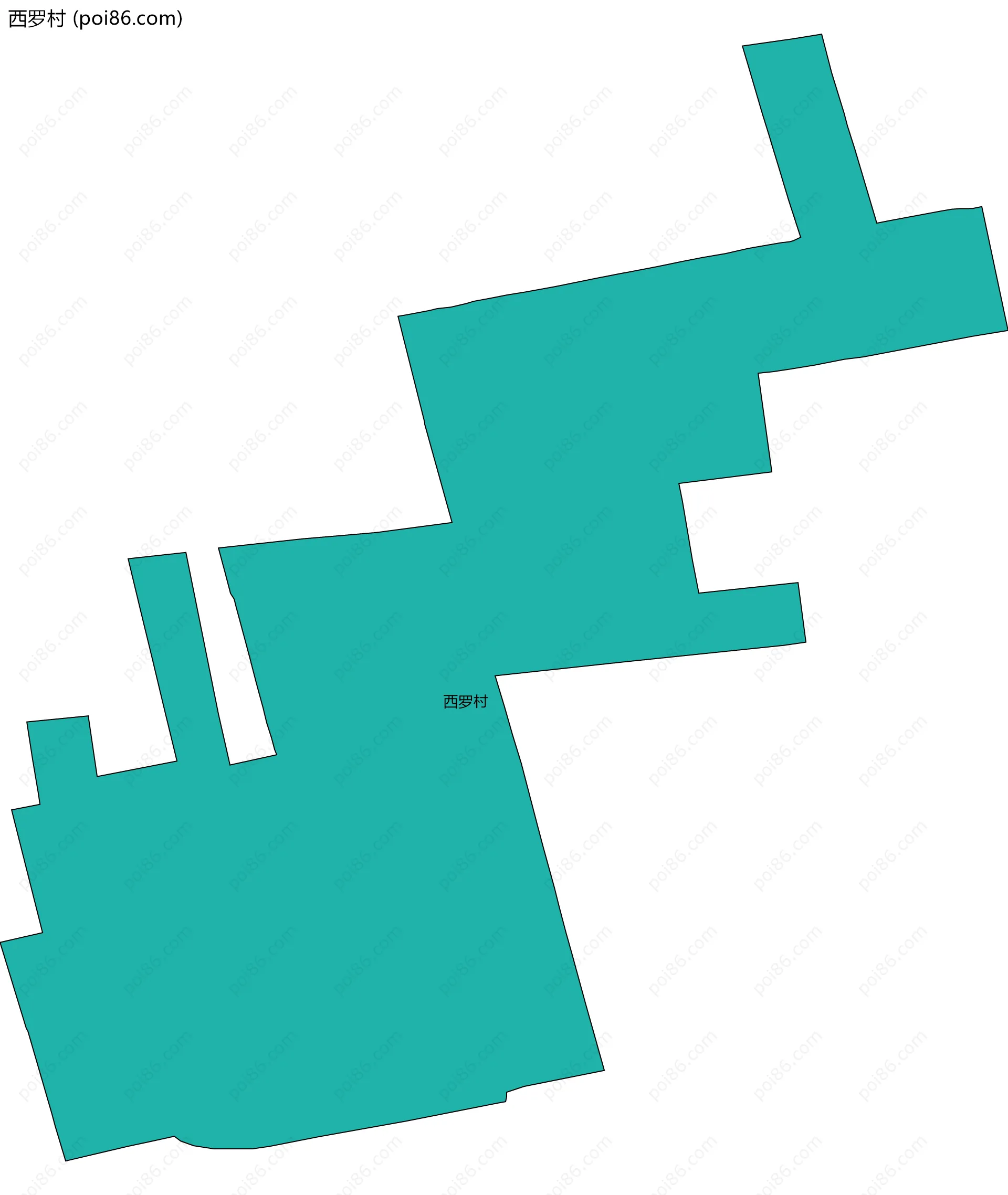 西罗村边界地图