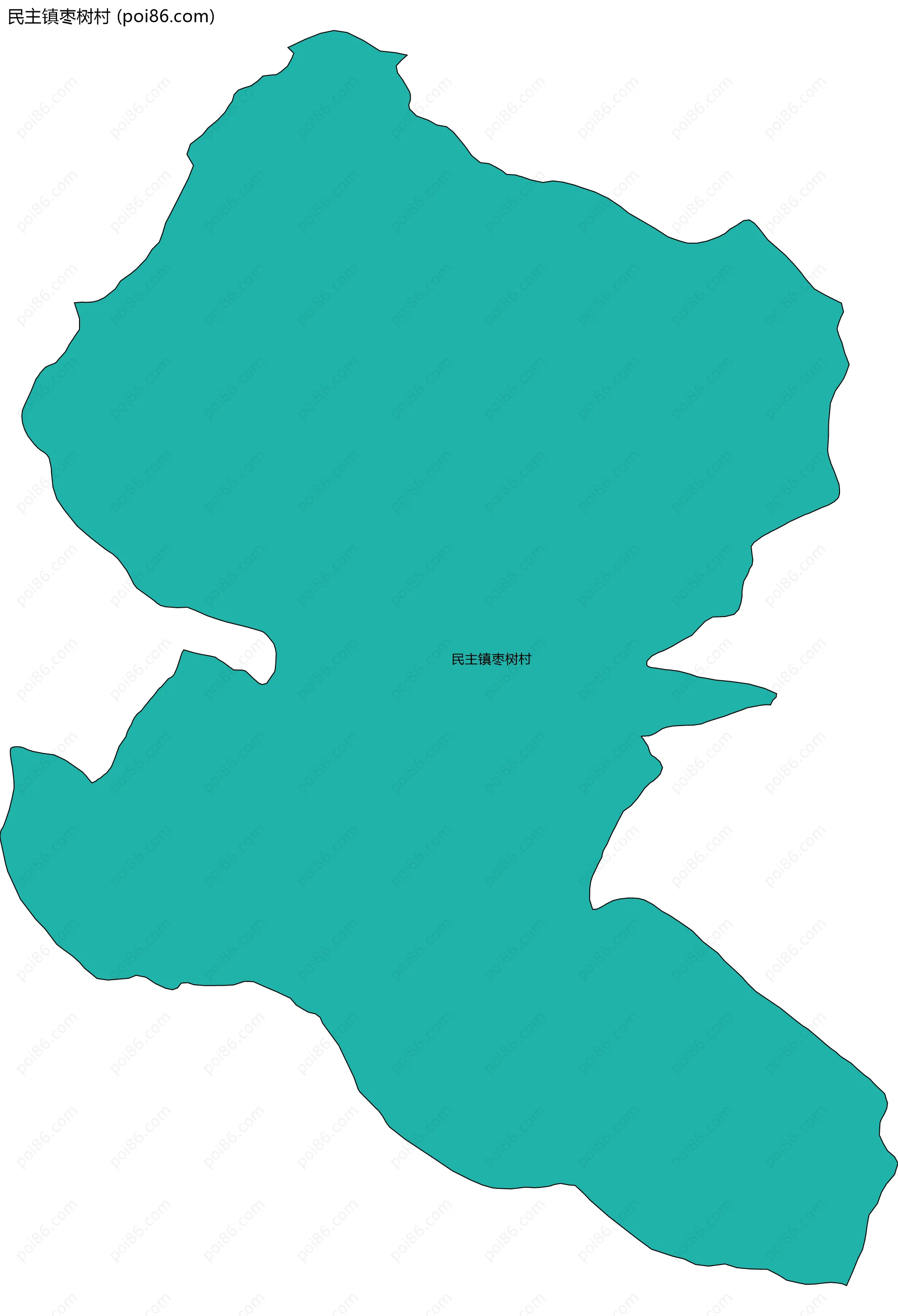 民主镇枣树村边界地图