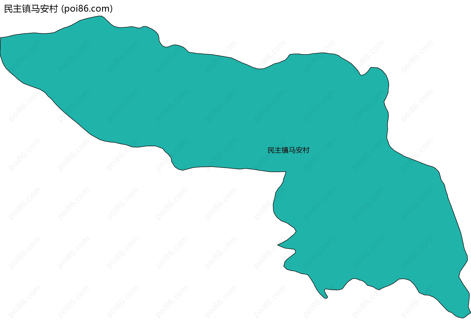 民主镇马安村边界地图