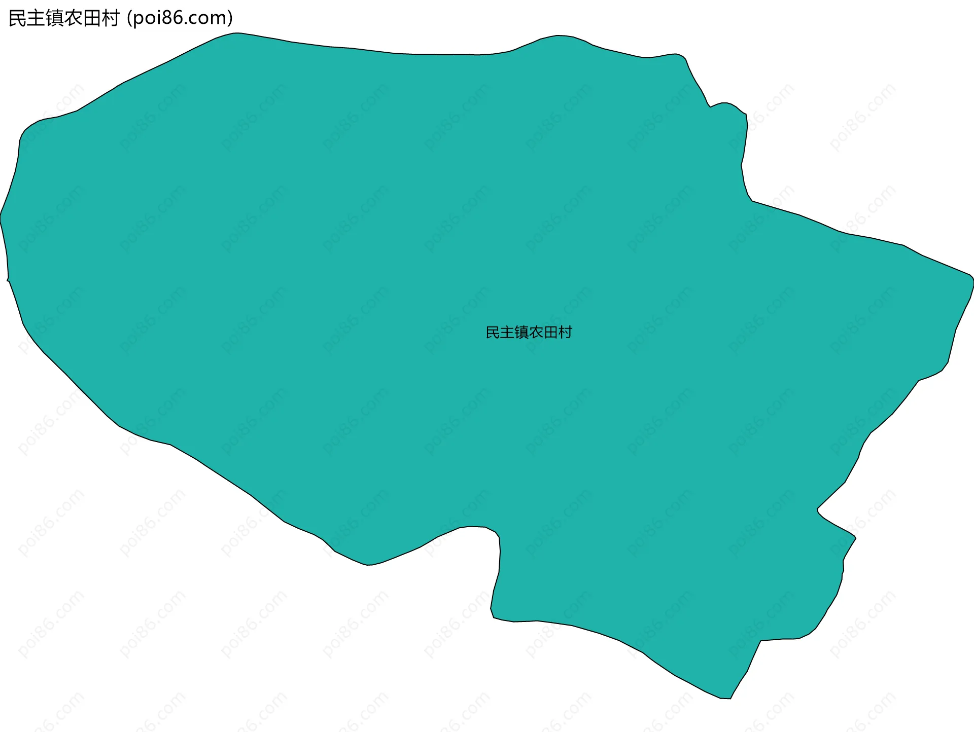 民主镇农田村边界地图