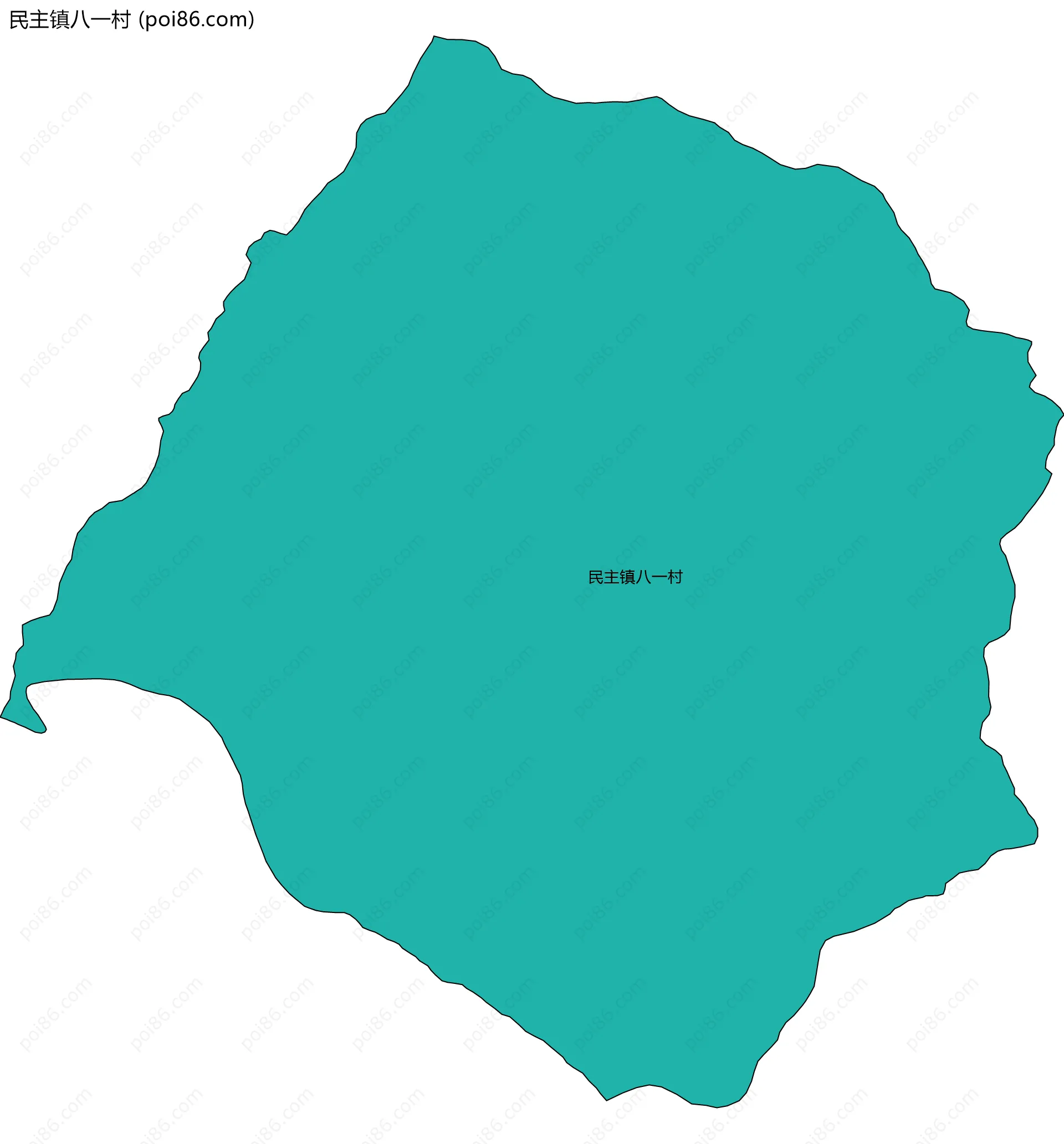 民主镇八一村边界地图
