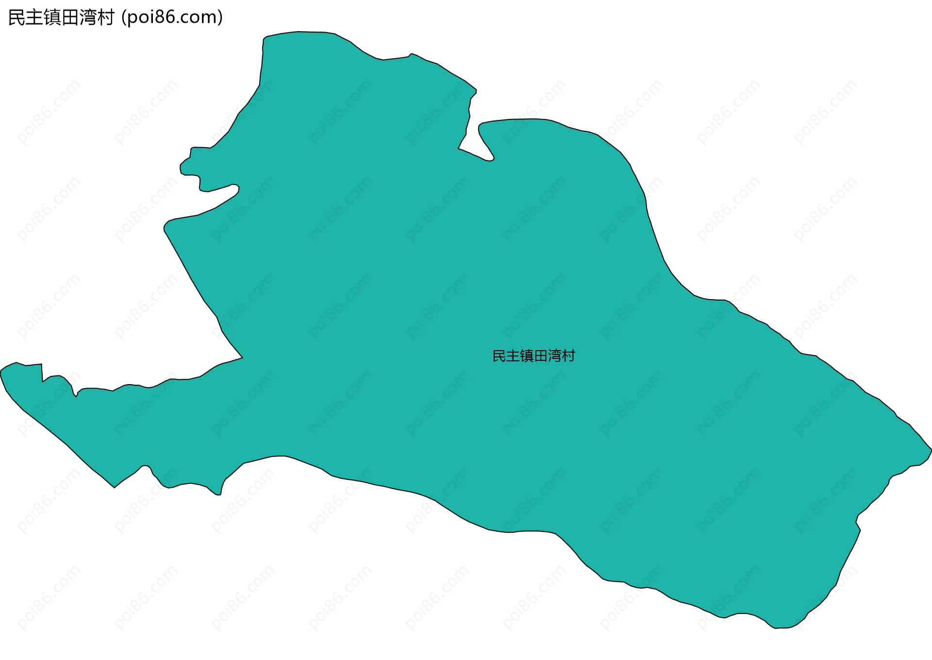 民主镇田湾村边界地图