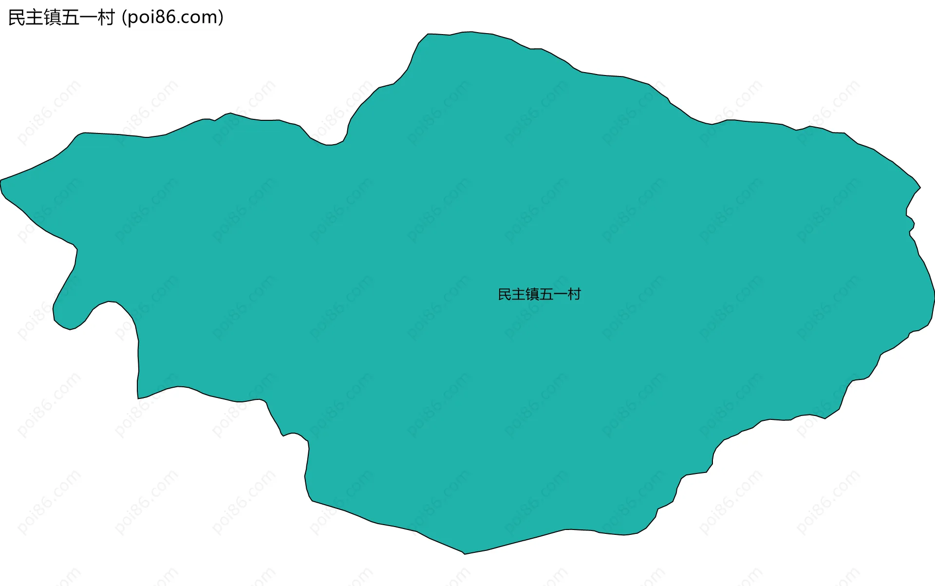 民主镇五一村边界地图