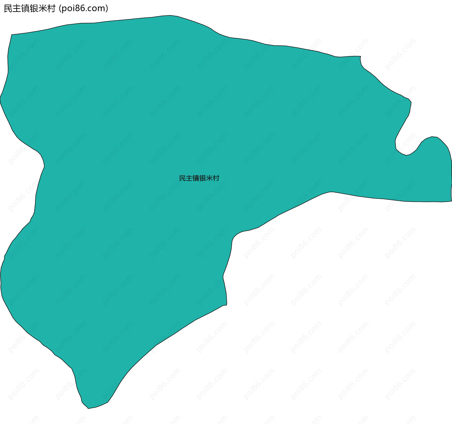 民主镇银米村边界地图
