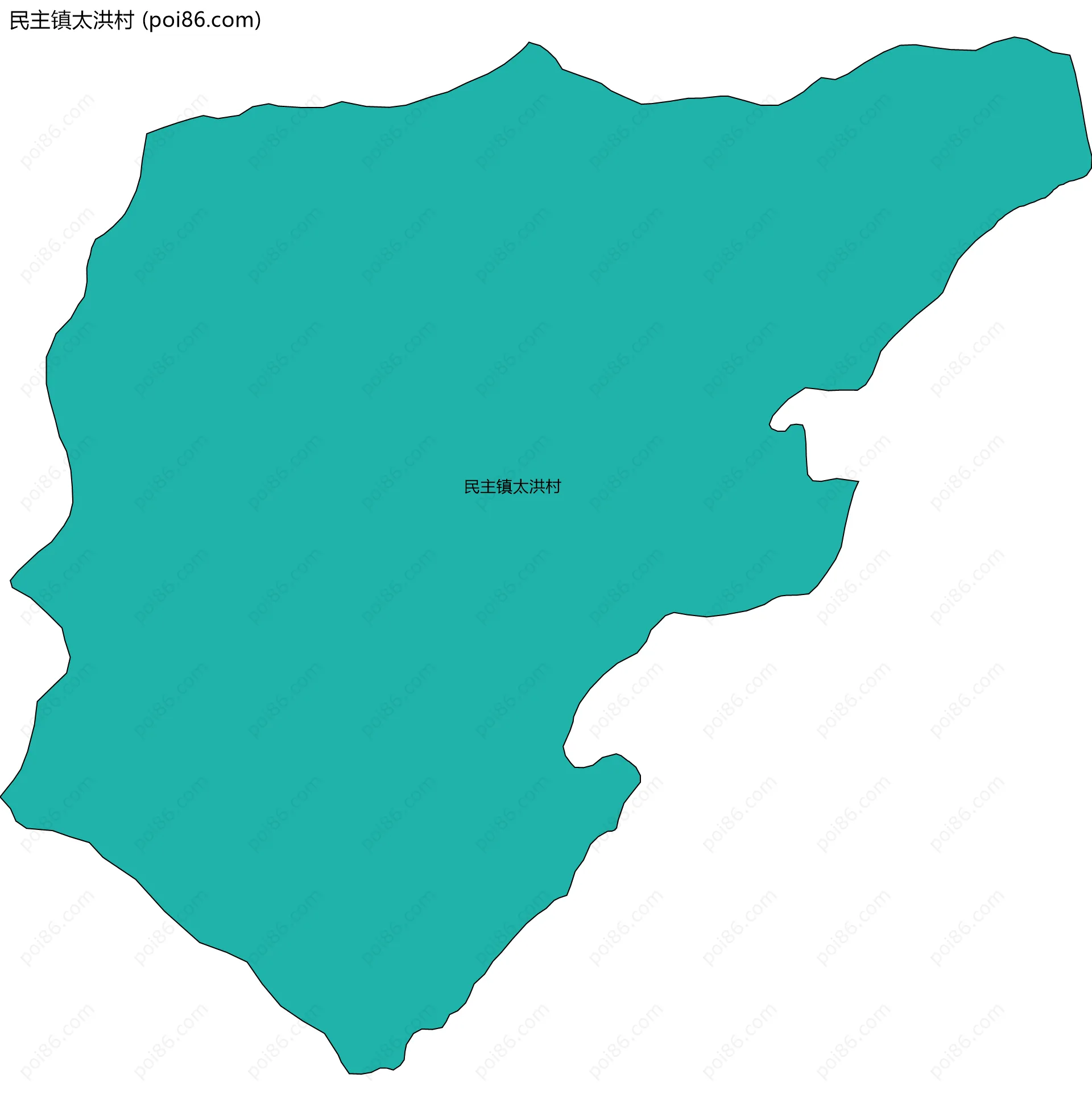 民主镇太洪村边界地图