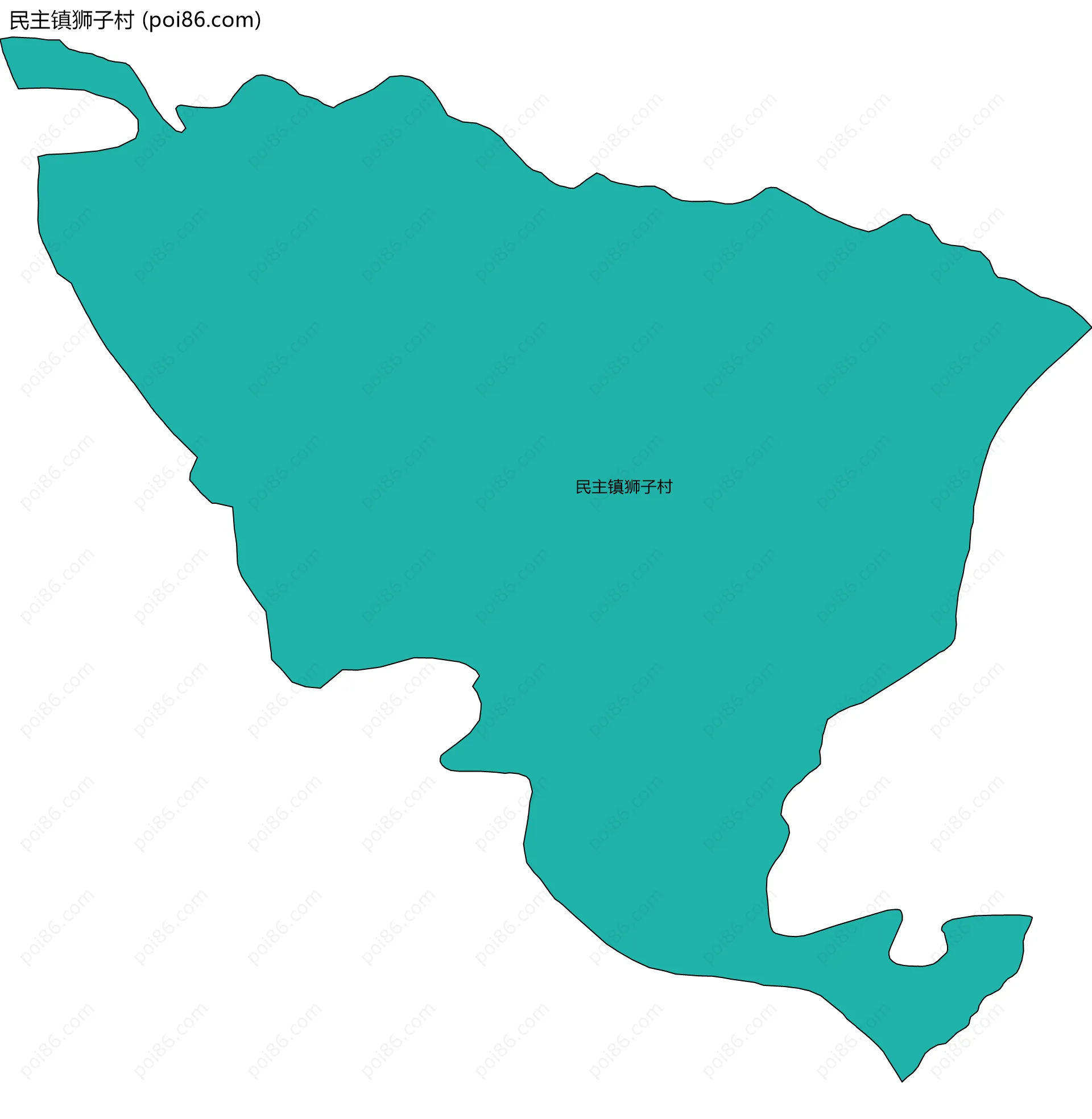 民主镇狮子村边界地图