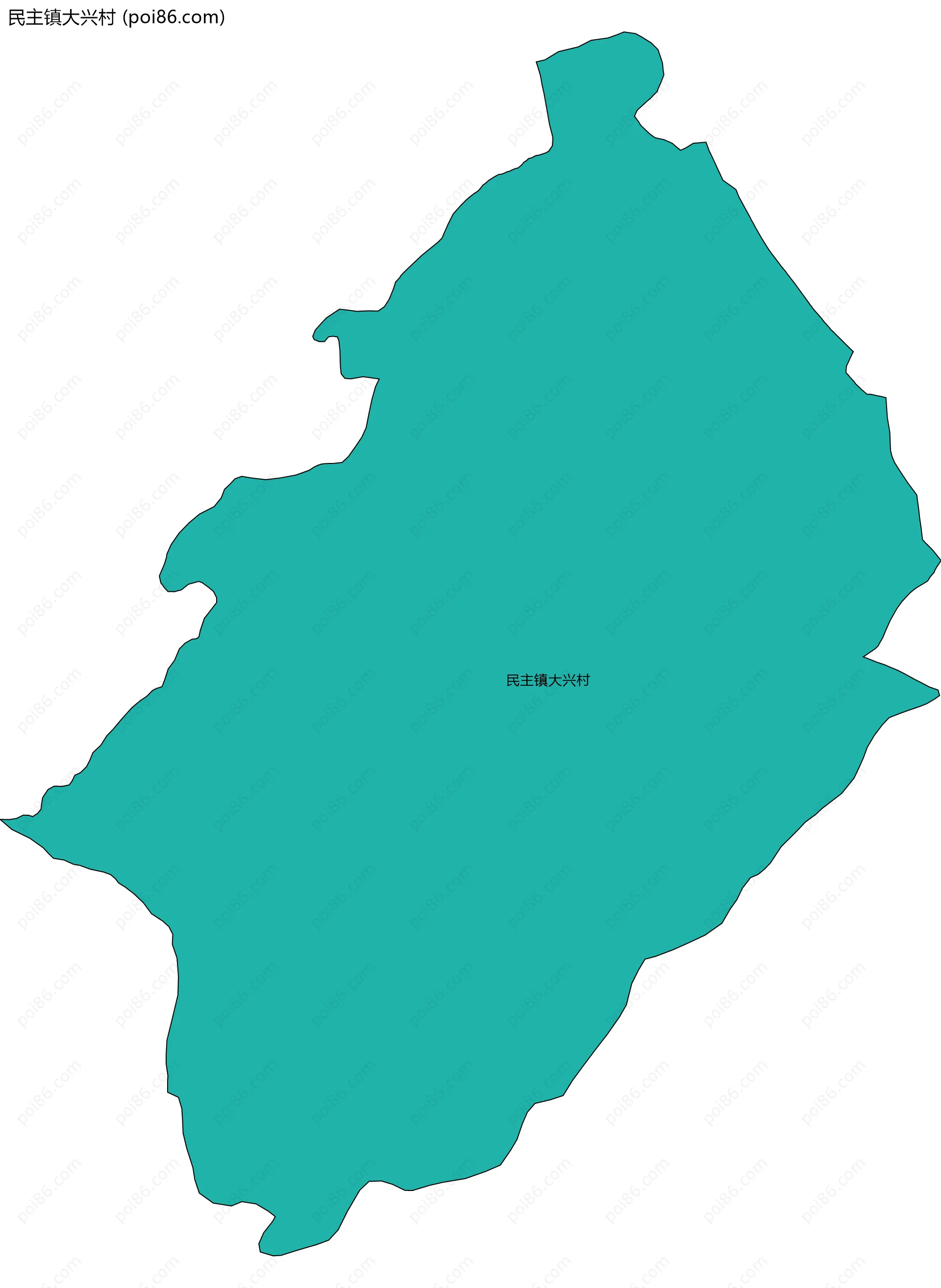 民主镇大兴村边界地图