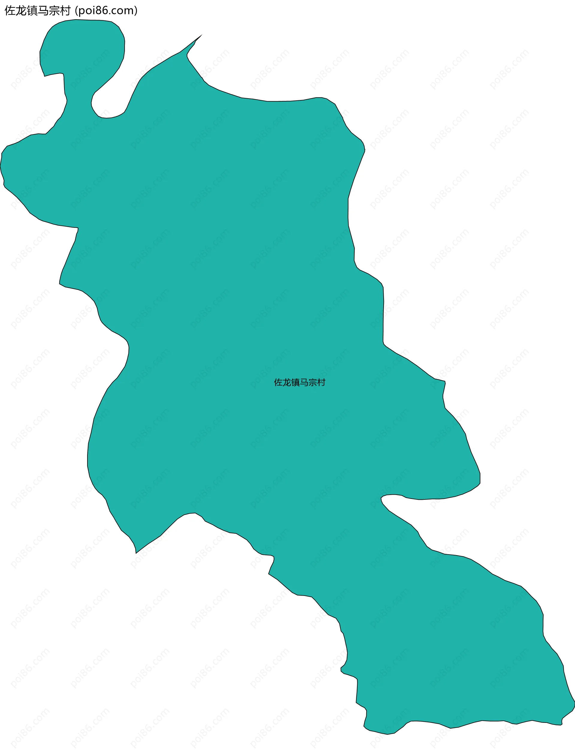 佐龙镇马宗村边界地图