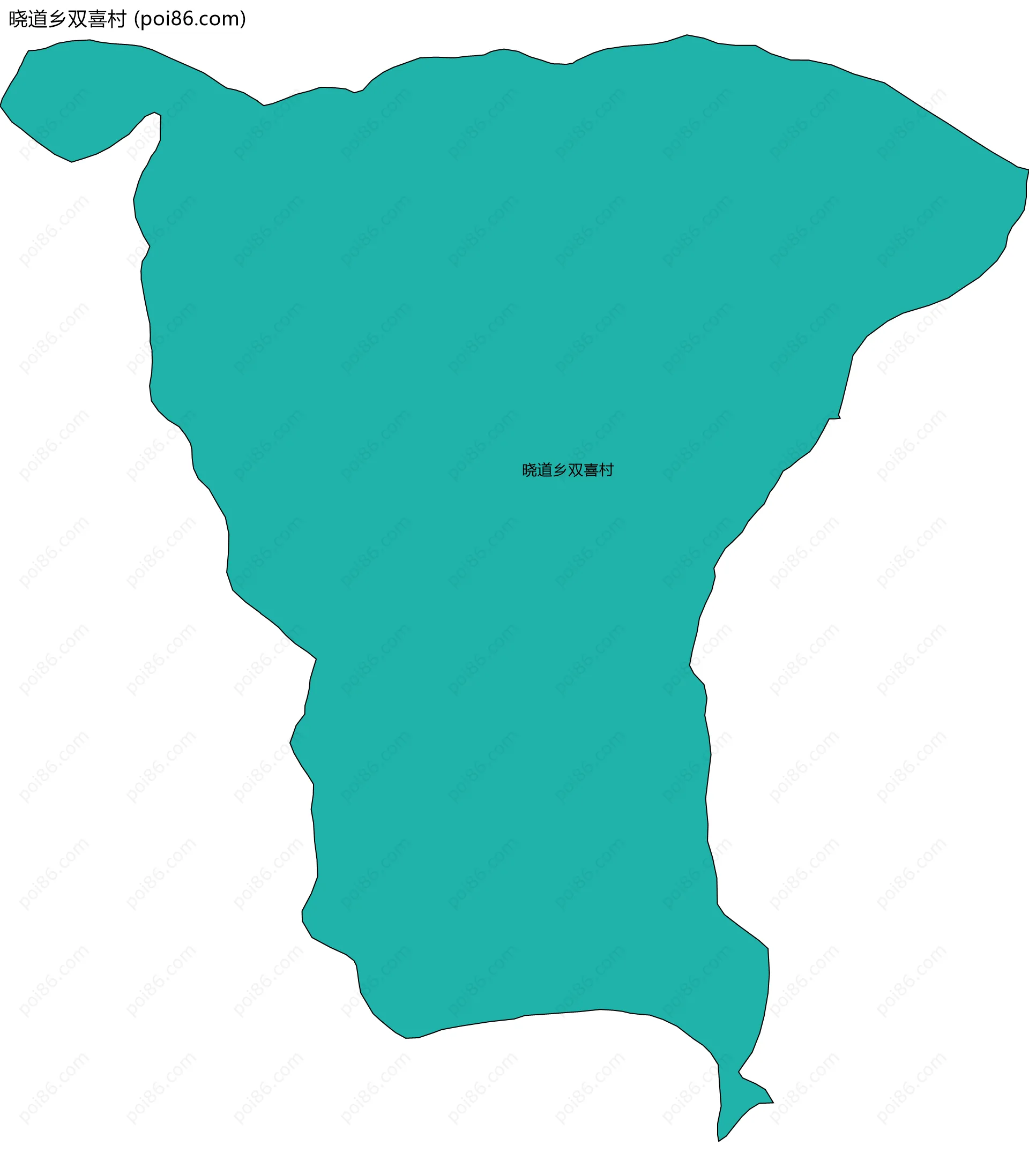 晓道乡双喜村边界地图