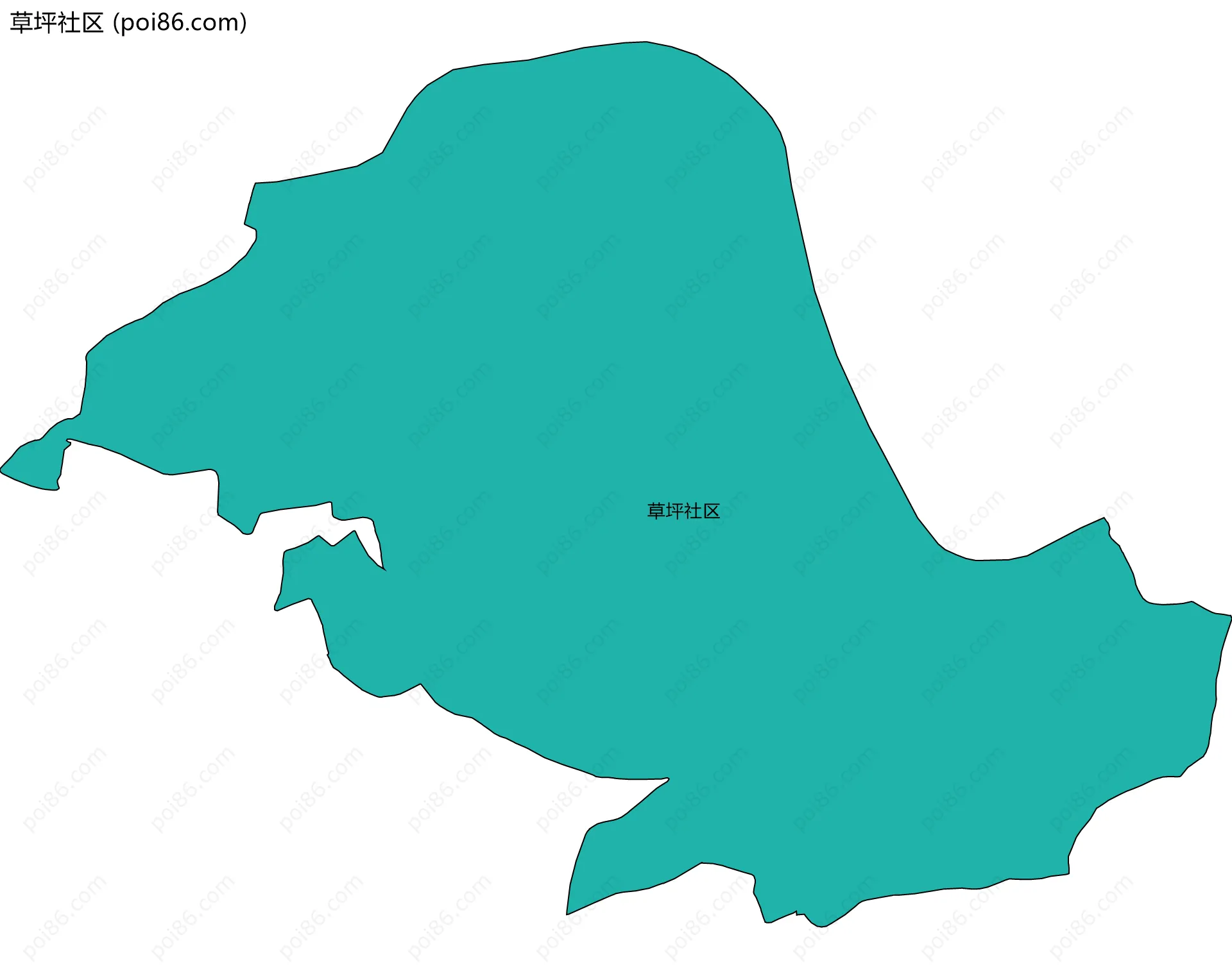 草坪社区边界地图