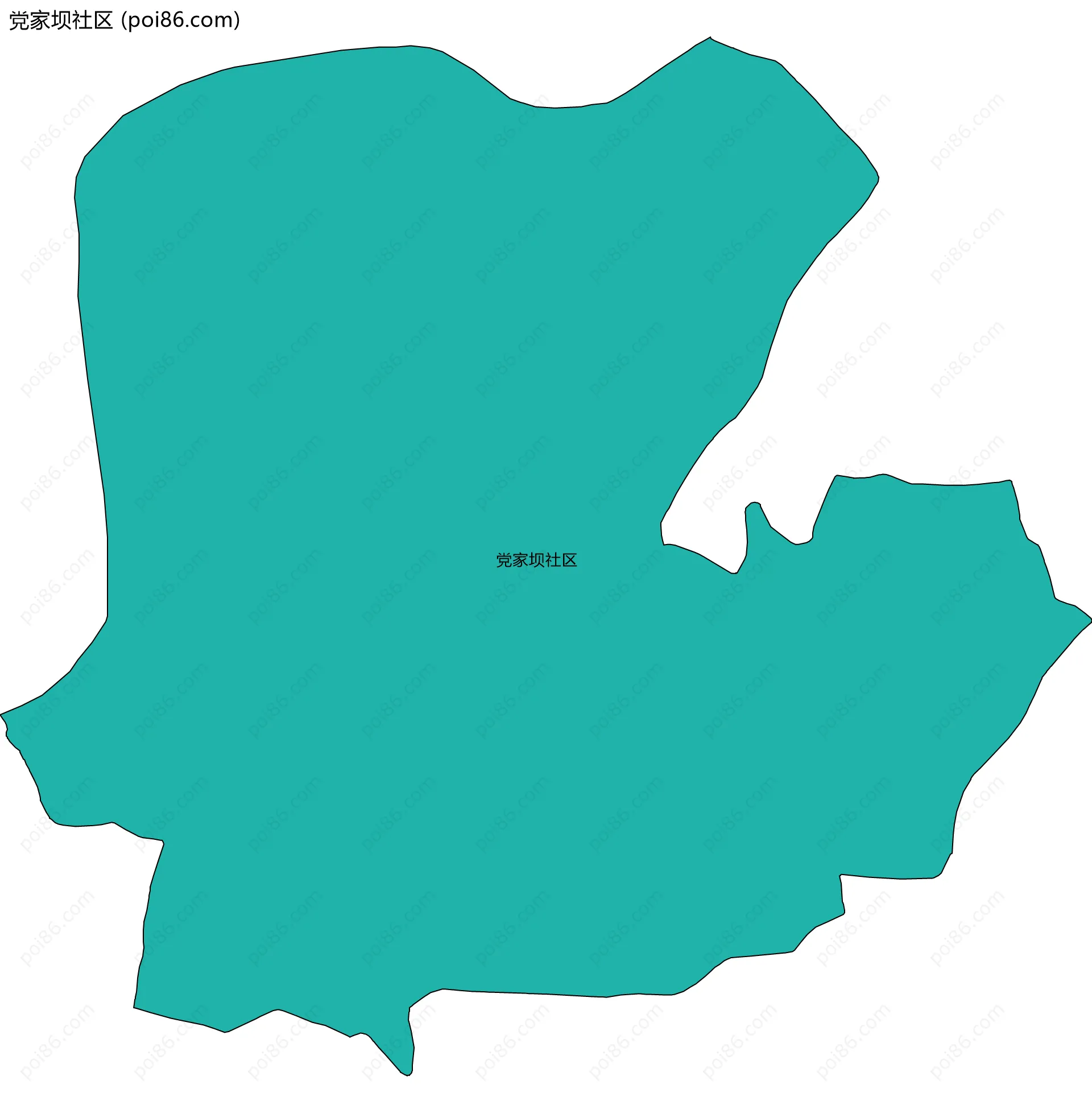 党家坝社区边界地图