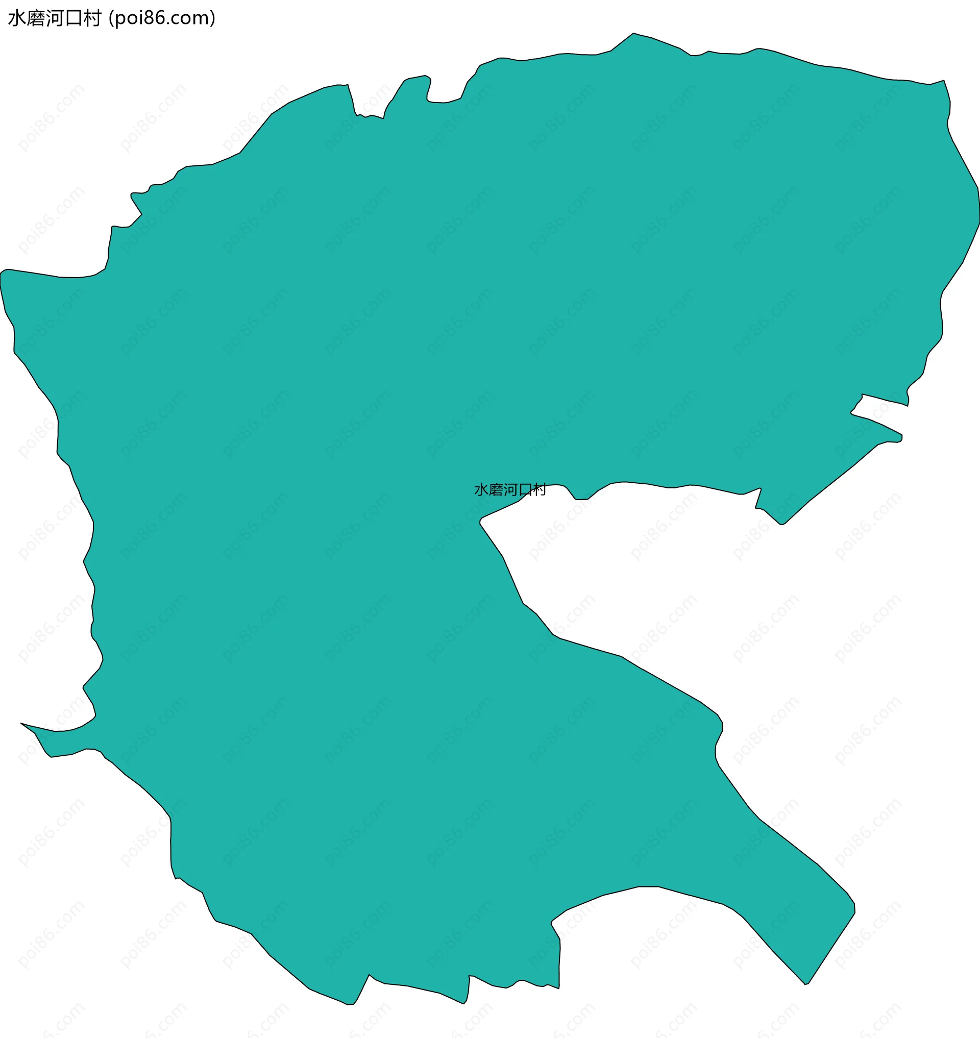 水磨河口村边界地图