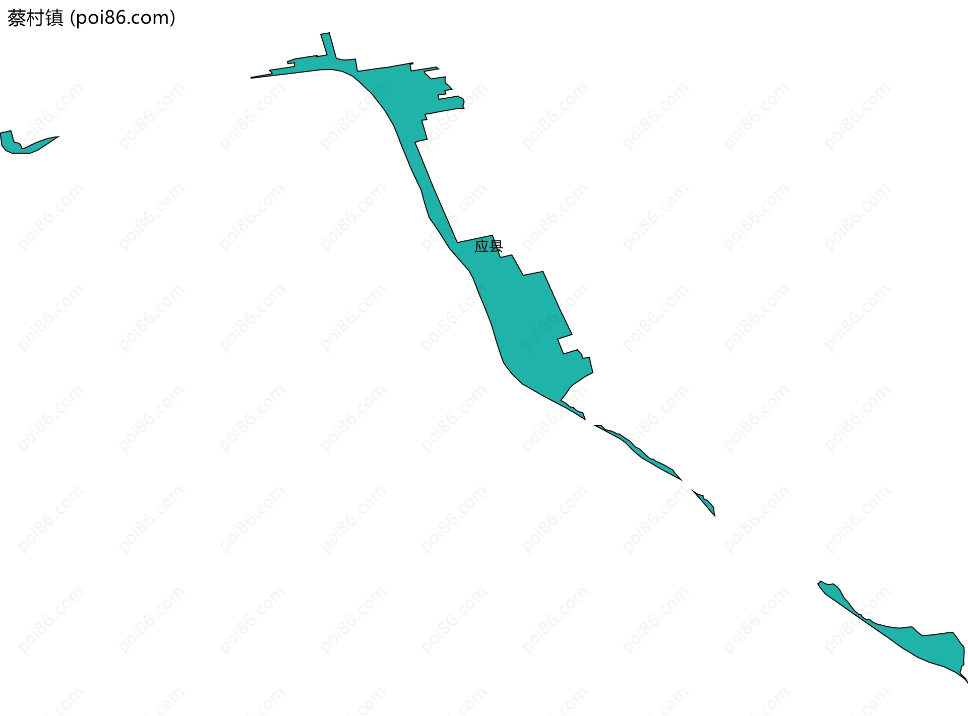 蔡村镇边界地图(五级行政区划)